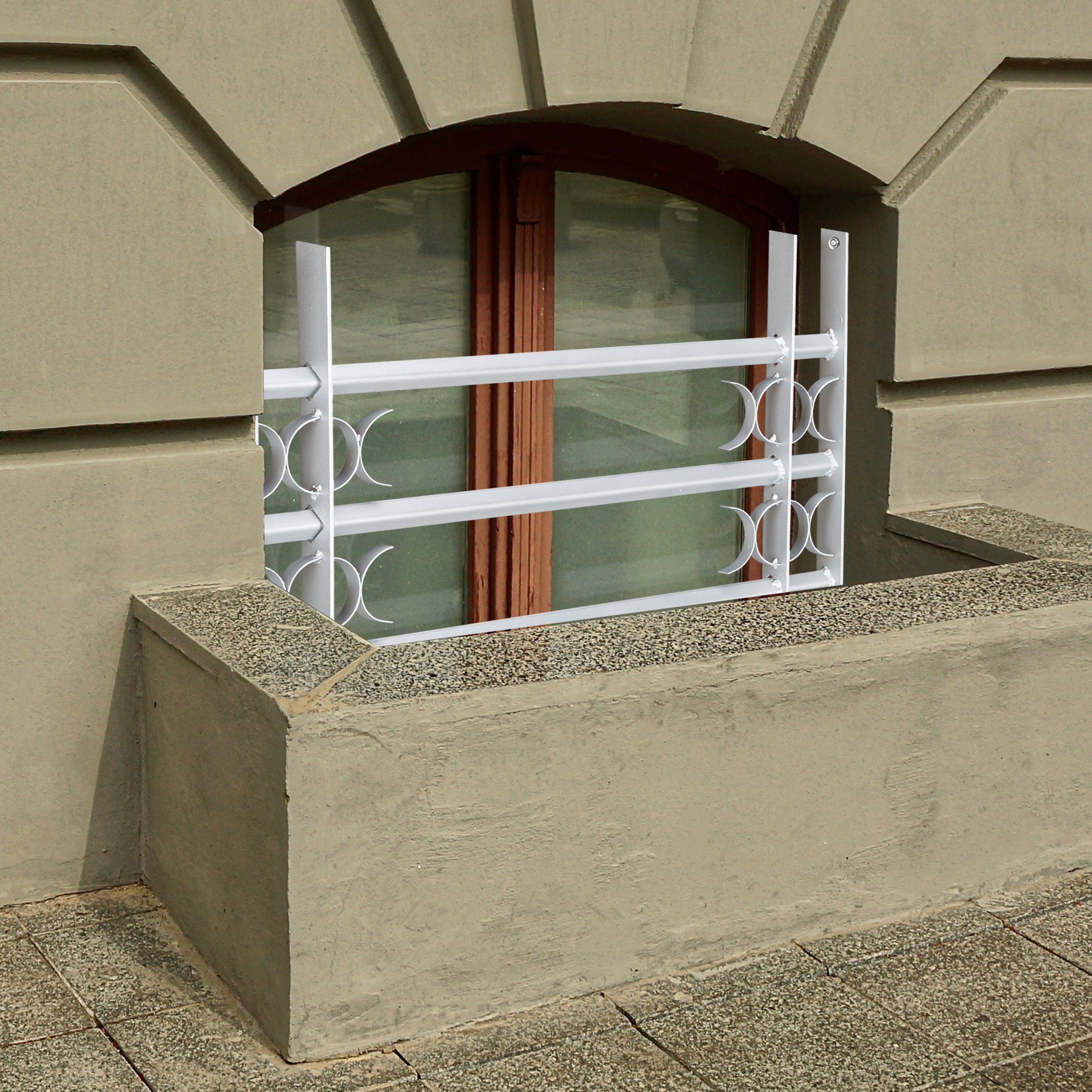 x ausziehbar, relaxdays 700-1050 Einbruchschutz Fensterschutzgitter 450 mm Fenstergitter