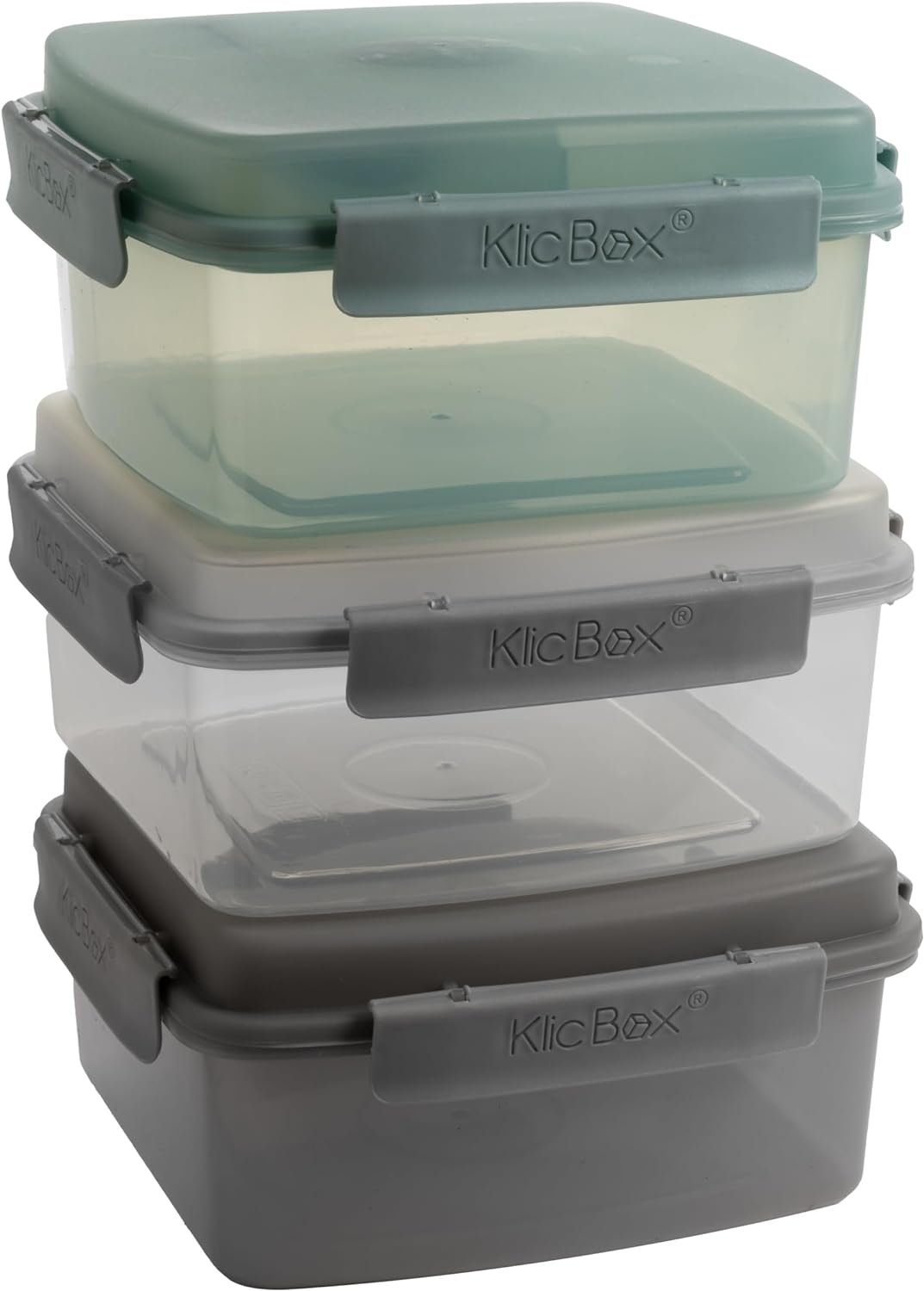 Centi Lunchbox 3er Set mit Besteck und Dressingbehälter, Salatbox to go, Kunststoff, (3-tlg., 9 cm*18.5 cm*18.5 cm), Essensbox mit Click-Verschluss