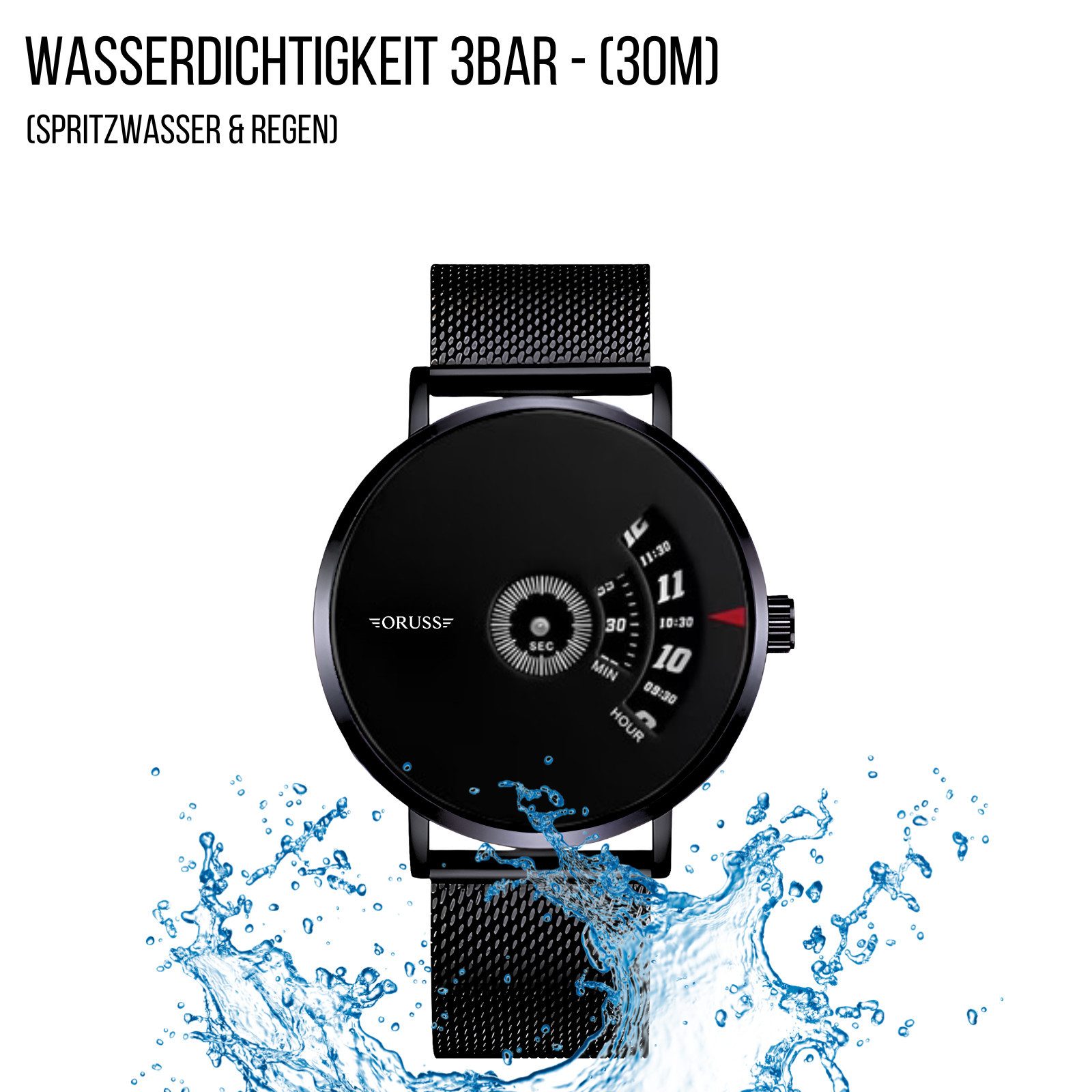 StellarLuma Quarzuhr Herrenuhr Armbanduhr Quarzuhr Edelstahl Mesharmband mit Uhrenkürzer MeshwatchMKX, (Packung, Armbanduhr inklusive Werzeug zur Armbandanpassung), Flache Quarzuhr mit Edelstahl-Mesharmband und Varianten-Zifferblatt