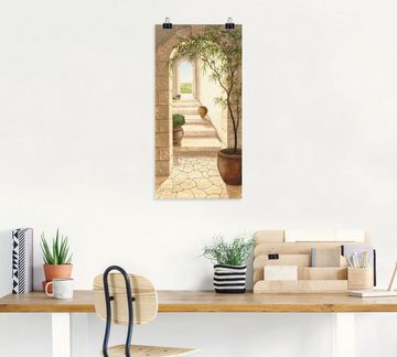 Artland Wandbild Toskanischer Durchgang, Fenster & Türen (1 St), als Alubild, Outdoorbild, Leinwandbild, Poster, Wandaufkleber