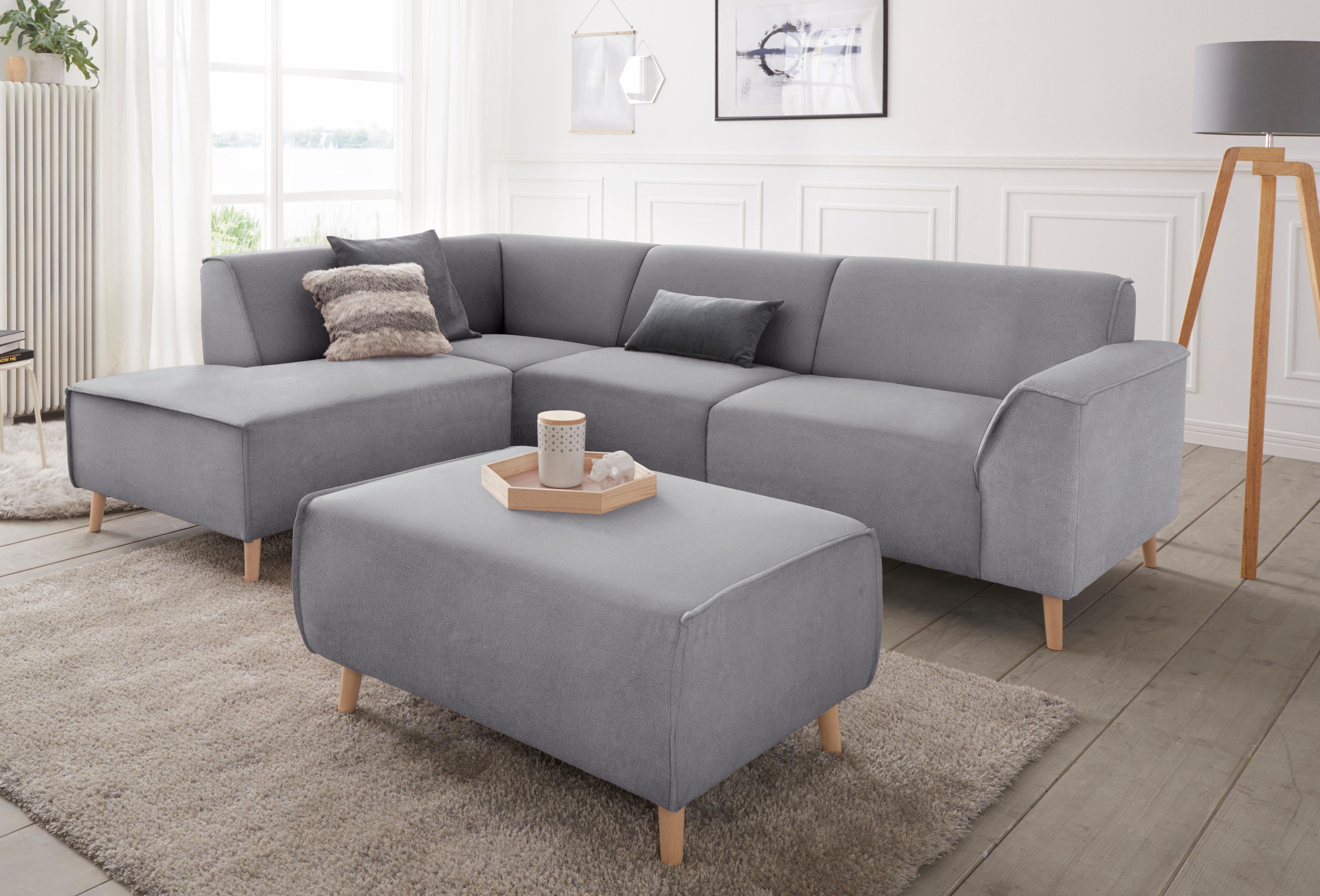 Home affaire Ecksofa Janek Scandic Design, elegant und zeitlos, L-Form, mit Federkern und Keder in scandinavischem Design