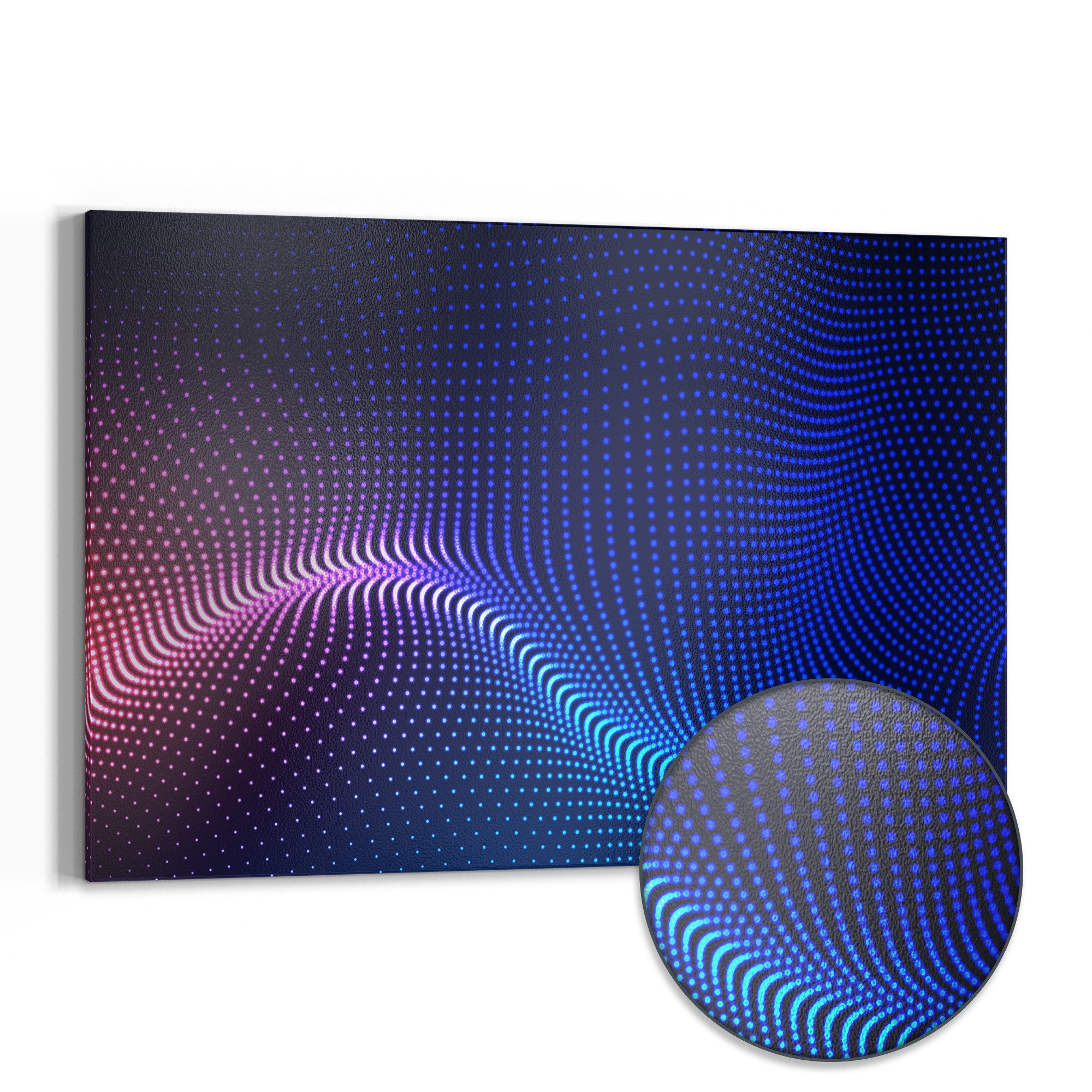 DEQORI Magnettafel 'Digitale Lichtwellen', Metall Whiteboard für alle Magnete, Magnetboard magnetisch