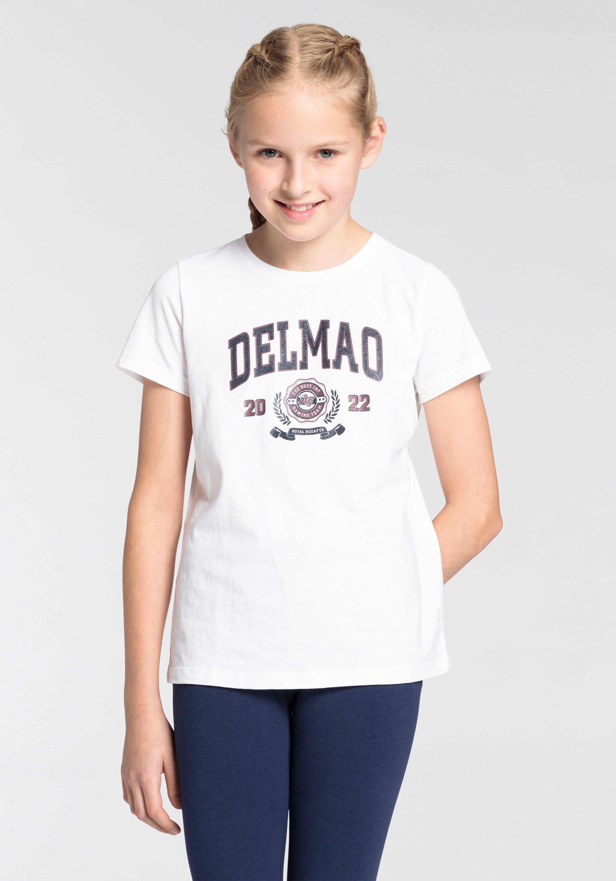 DELMAO T-Shirt für Mädchen, mit Delmao-Glitzer-Print großem