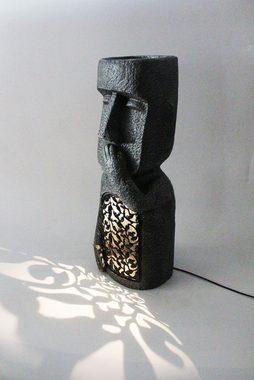 Arnusa LED Solarleuchte Gartenfigur Moai bepflanzbar Deko Figur Gartendeko, bepflanzbar, LED fest integriert, warmweiß, Solarlampe, 22x18x52 cm