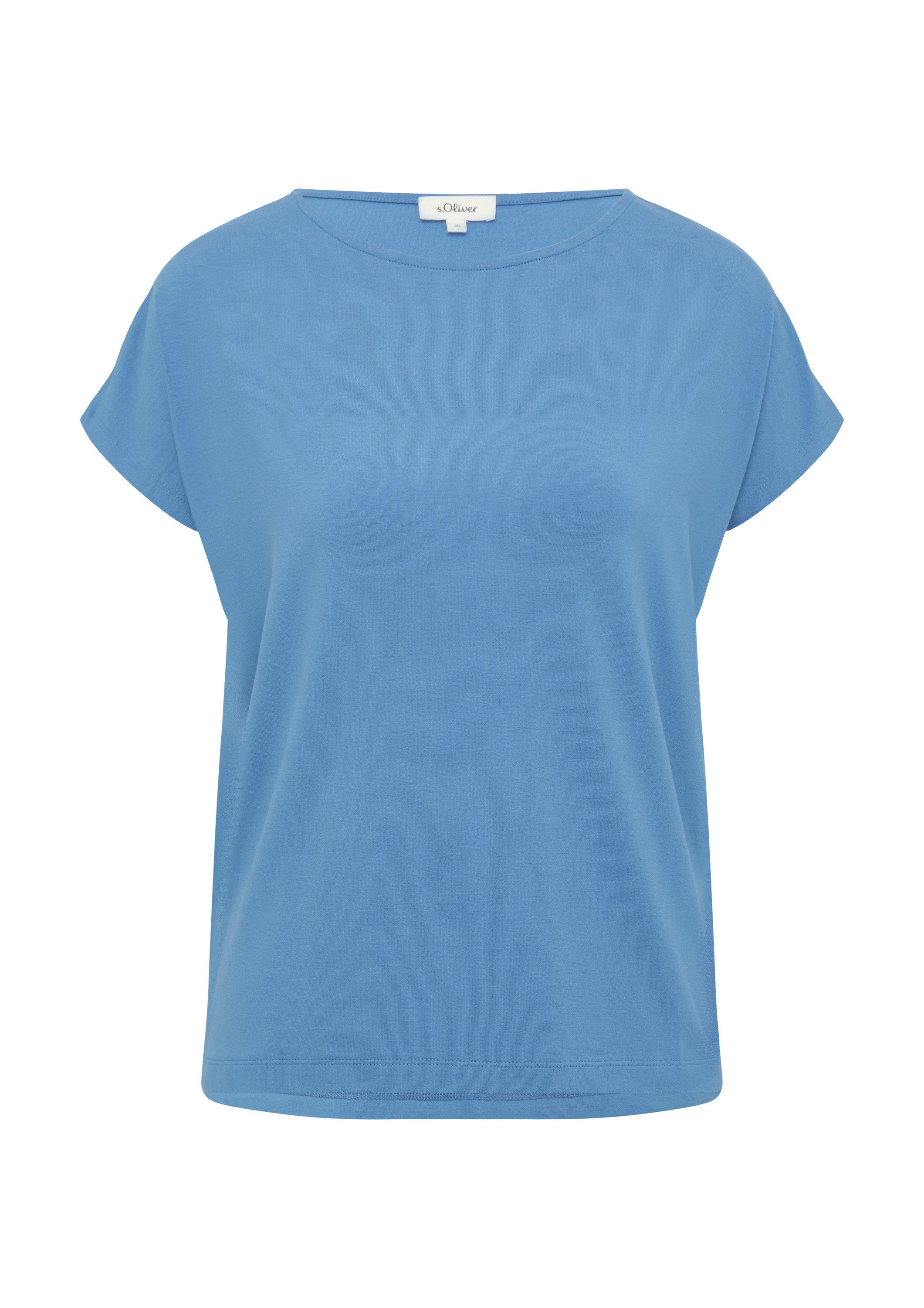 s.Oliver Kurzarmshirt T-Shirt Fließendes Jersey-Shirt mit überschnittenen S günstig online kaufen