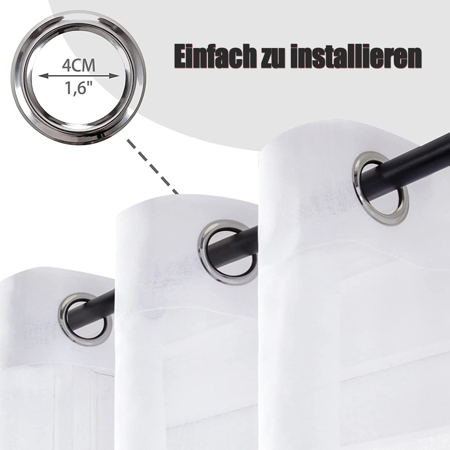 zggzerg Gardine Voile Gardinen Vorhang halbtransparent kurzGardinen günstig online kaufen