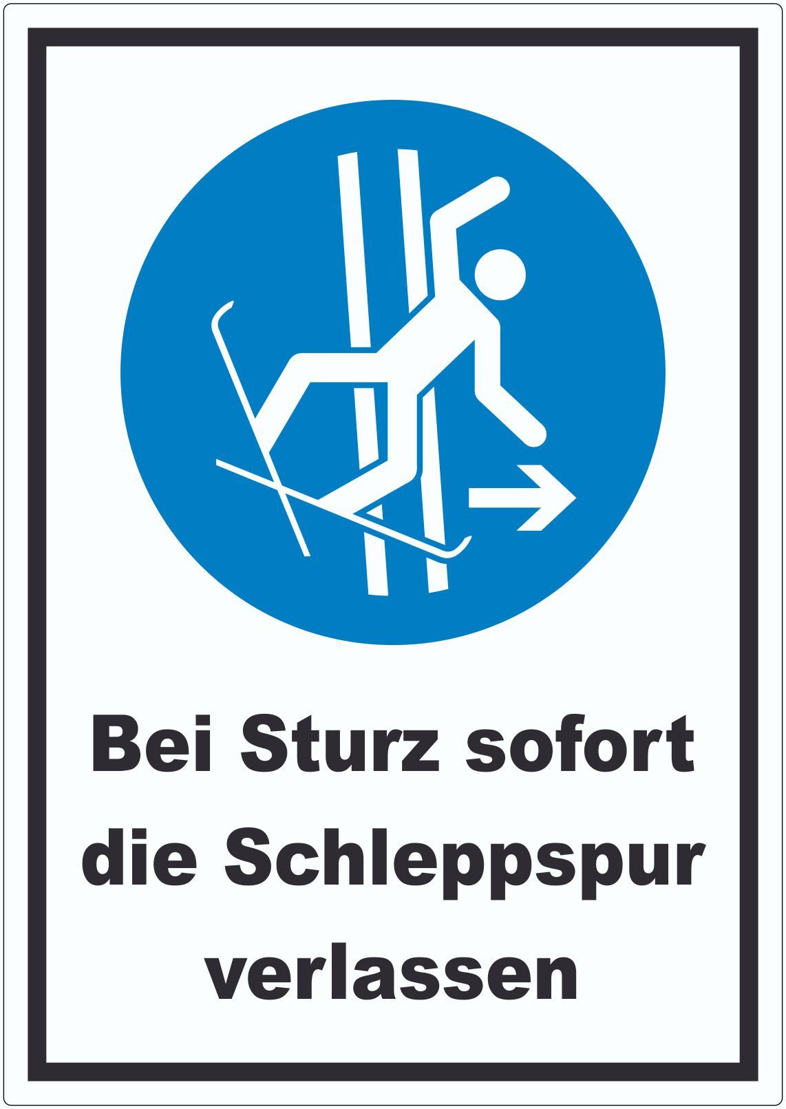 HB-Druck Aufkleber Bei Sturz sofort die Schleppspur verlassen Aufkleber, wetterfest, UV-beständig, kratzfest