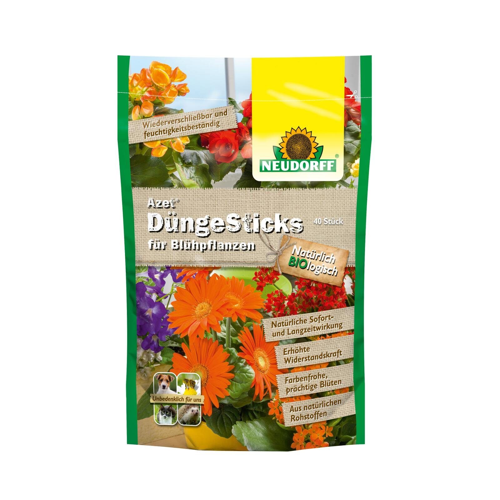 Neudorff Pflanzendünger Azet DüngeSticks für Blühpflanzen - 40 Stück