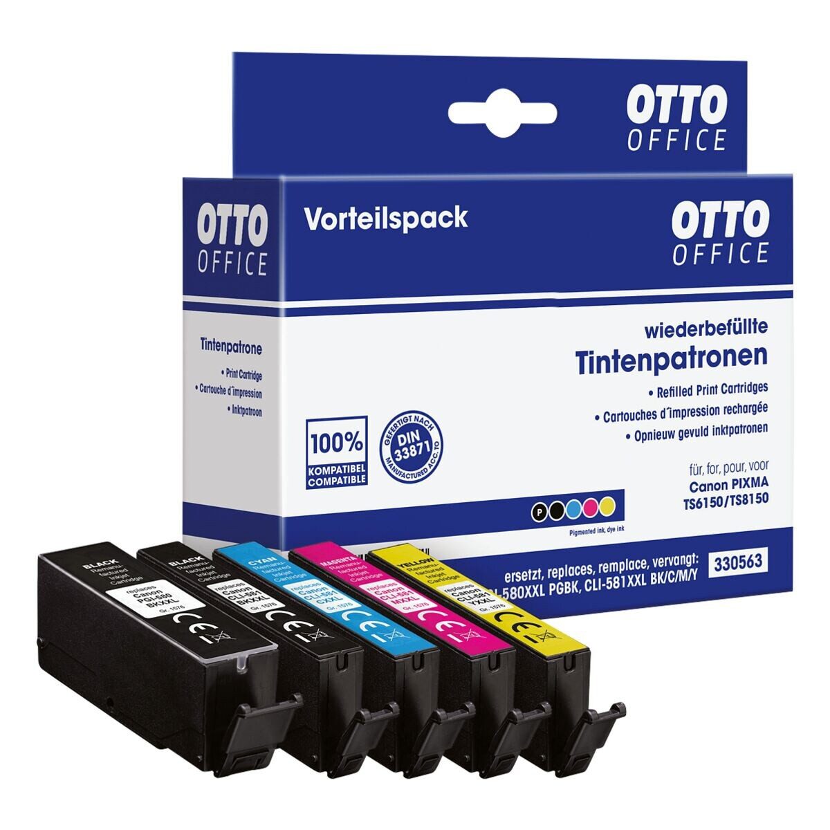 Otto Office PGI-580XXLPGBK/CLI-581XXLBK/C/M/Y Tintenpatrone (Set, ersetzt Canon »PGI-580XXLPGBK/CLI-581XXLBK/C/M/Y«)