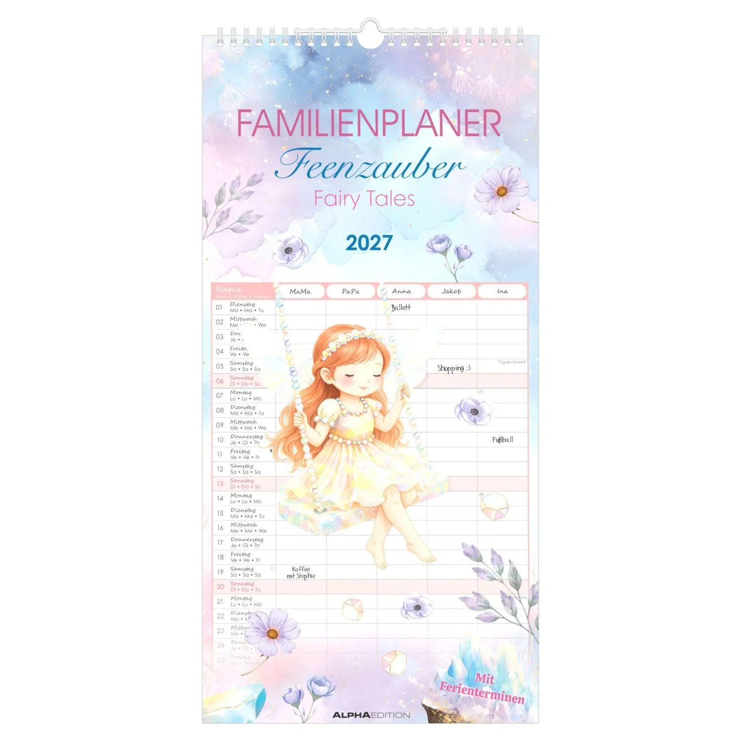 Alpha Edition Wandkalender Familienplaner Feenzauber 2027
