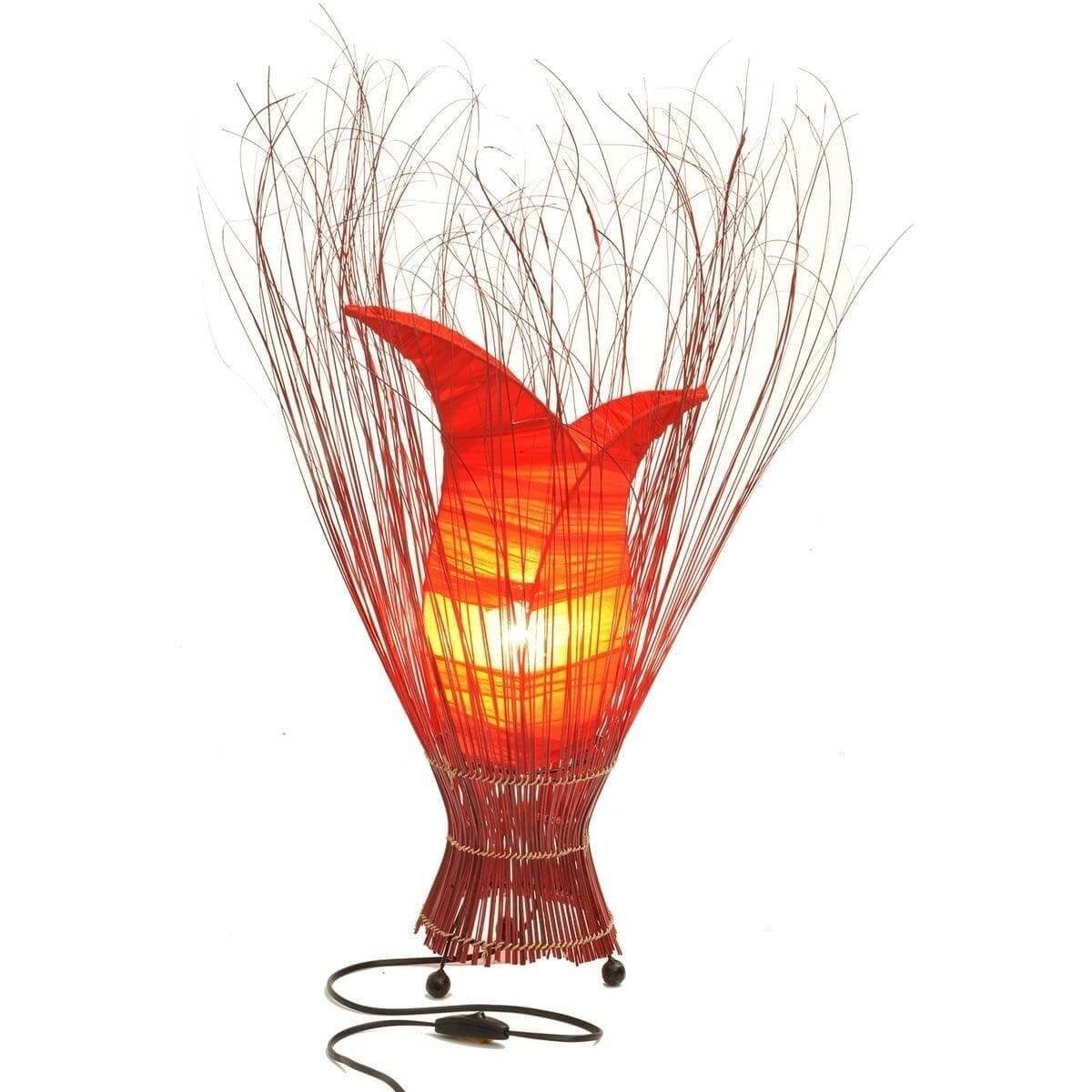 SIMANDRA Stehlampe Tulpe 60 cm, Dekolicht, ohne Leuchtmittel, Warmweiß, Bali-Design Orange