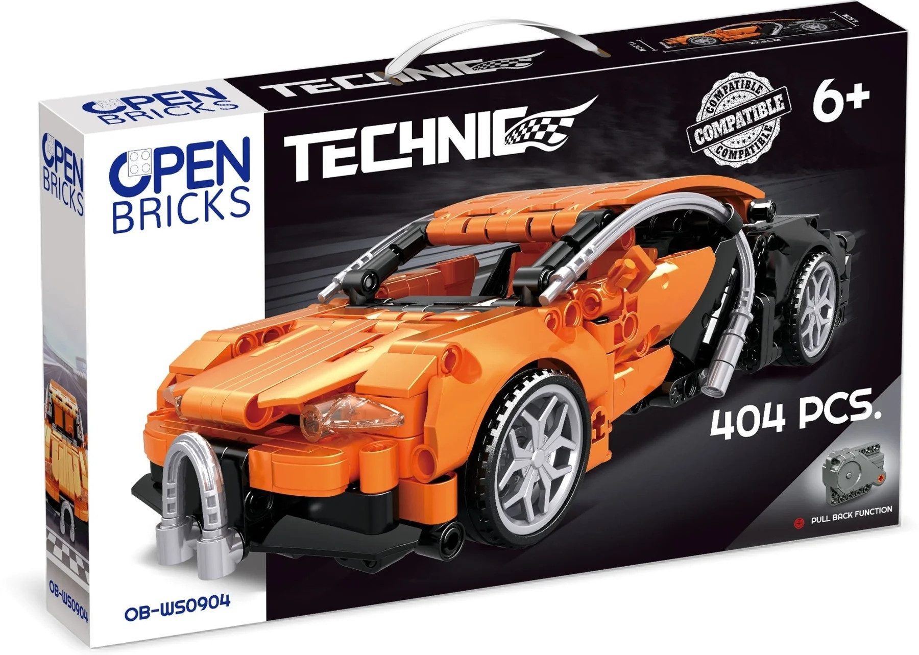 Open Bricks Open Bricks Sports Car Orange Konstruktions-Spielset