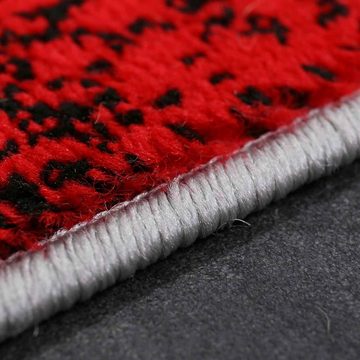 Teppich Kurzflor Rot, Vimoda, Rechteckig, Höhe: 5 mm, Kreis, Muster, Wohnzimmer, Geometrisch, Modern, Schlafzimmer