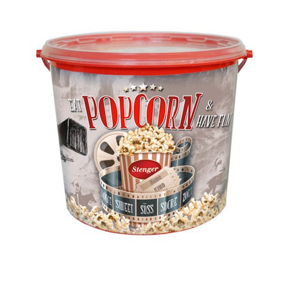 Stenger Knabberei, Stenger Popcorn Süß Popcorneimer Fun mit süßem Geschmack 250g