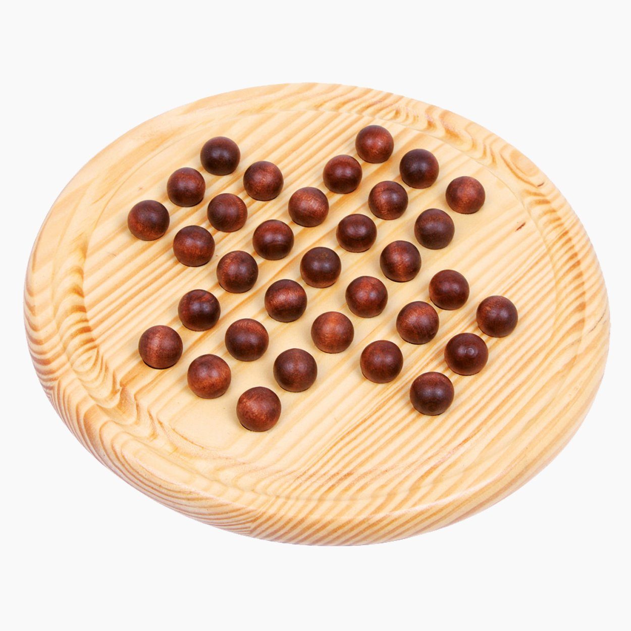 Small Foot Spielesammlung Solitär Holzkugel, solitär brettspiel, unterhaltsames Strategiespiel fürs Gehirn