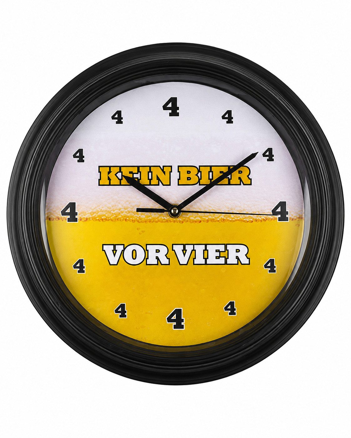 Out of the Blue Wanduhr Wanduhr "Kein Bier vor 4" mit Sound, lustige Bier Uhr mit