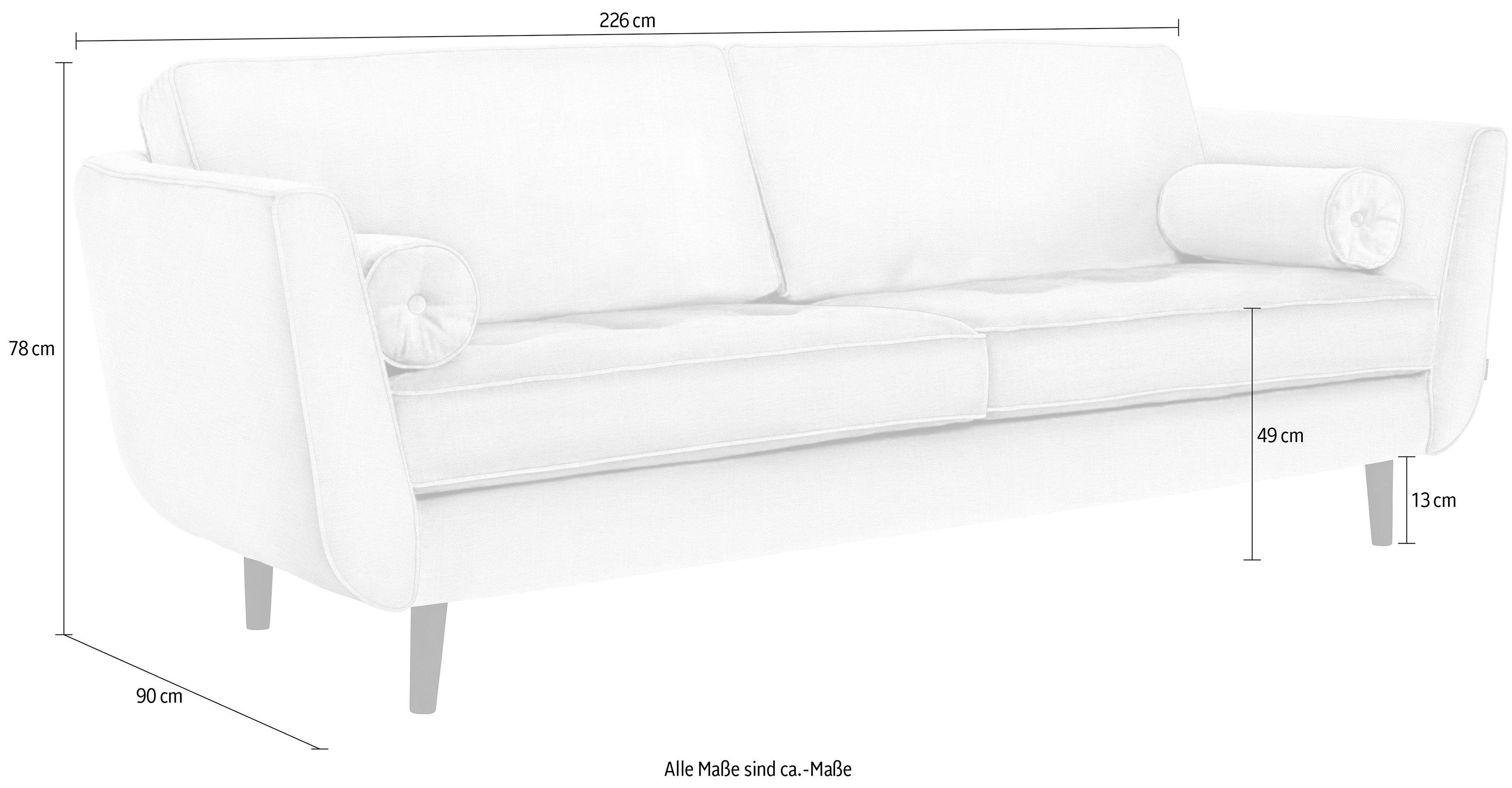 furninova 3-Sitzer Kissenrollen, skandinavischen Design Vera, inkl. 2 im