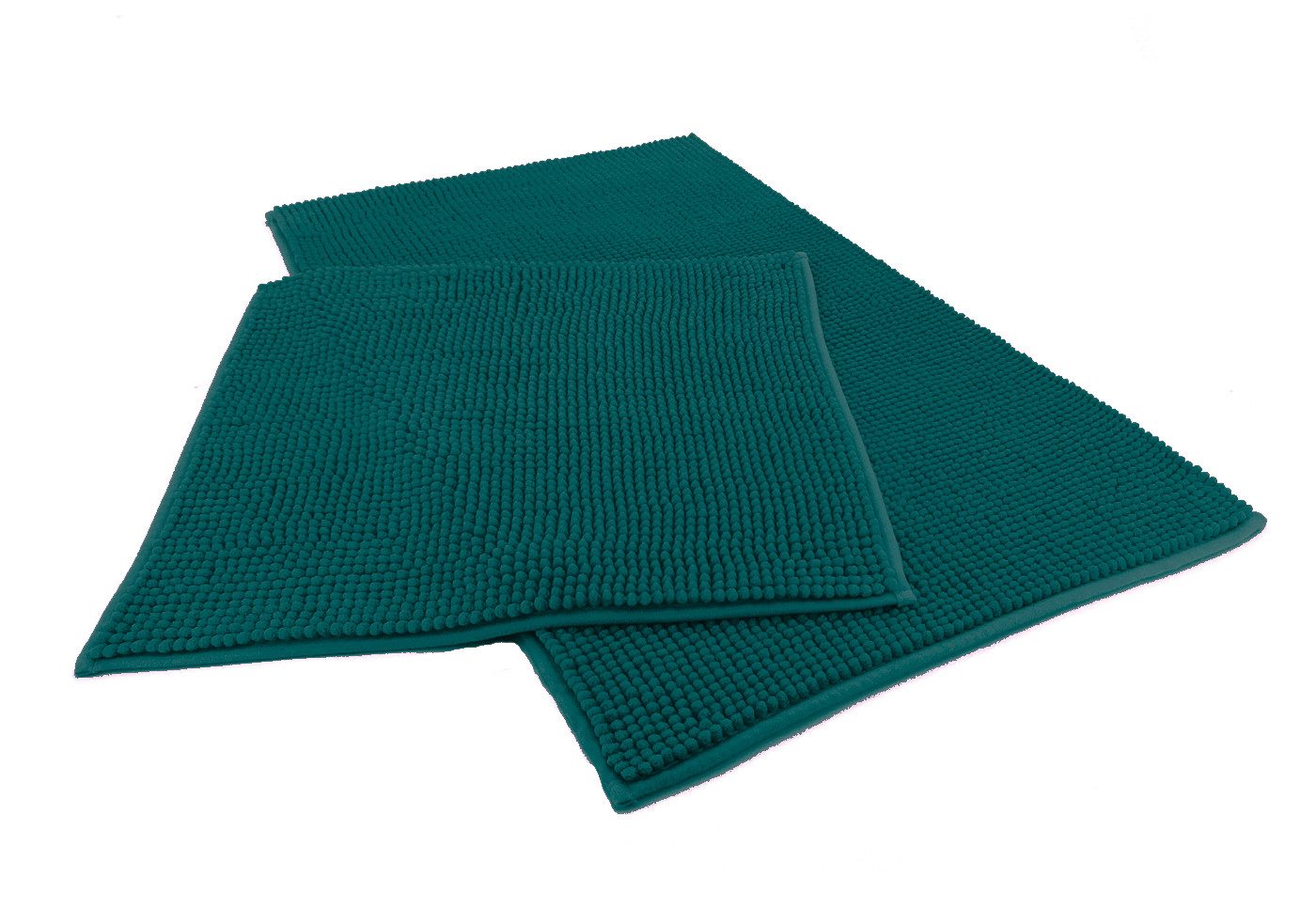 heimtexland Badematte Badvorleger Chenille Badteppich Duschvorleger, rutschhemmend beschichtet, Fußbodenheizung geeignet, schnell trocknend, strapazierfähig, fußbodenheizungsgeeignet, rutschfest, saugstark, Polyester, rechteckig, Set 45x50 / 50x80 cm, Hoc