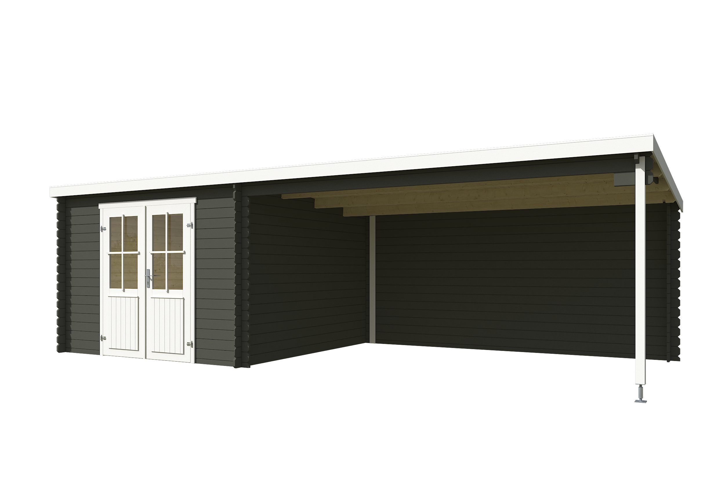 Nordic Holz Gartenhaus St. Louis, BxT: 701x319 cm, (Unterstand inkl. Rückwand)