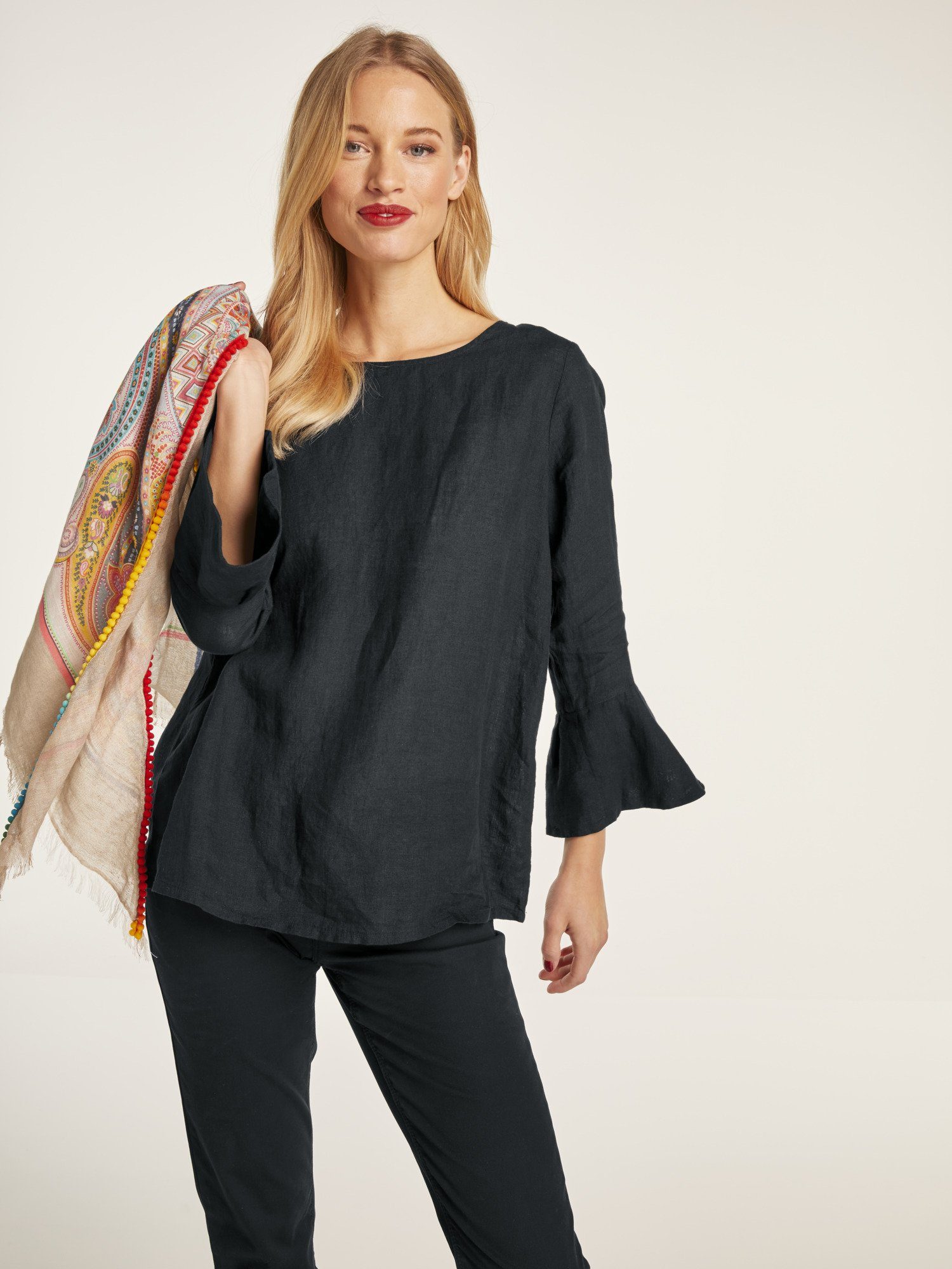 heine TIMELESS Bluse aus Leinen, Mit Volants am Ärmel online kaufen | OTTO