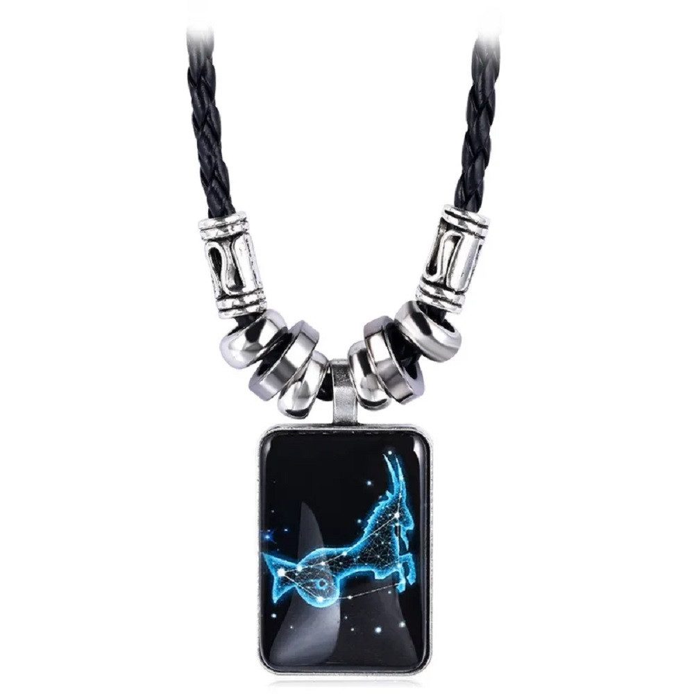 Eyecatcher Edelstahlkette Sternzeichen Halskette – Retro Glasanhänger mit L günstig online kaufen