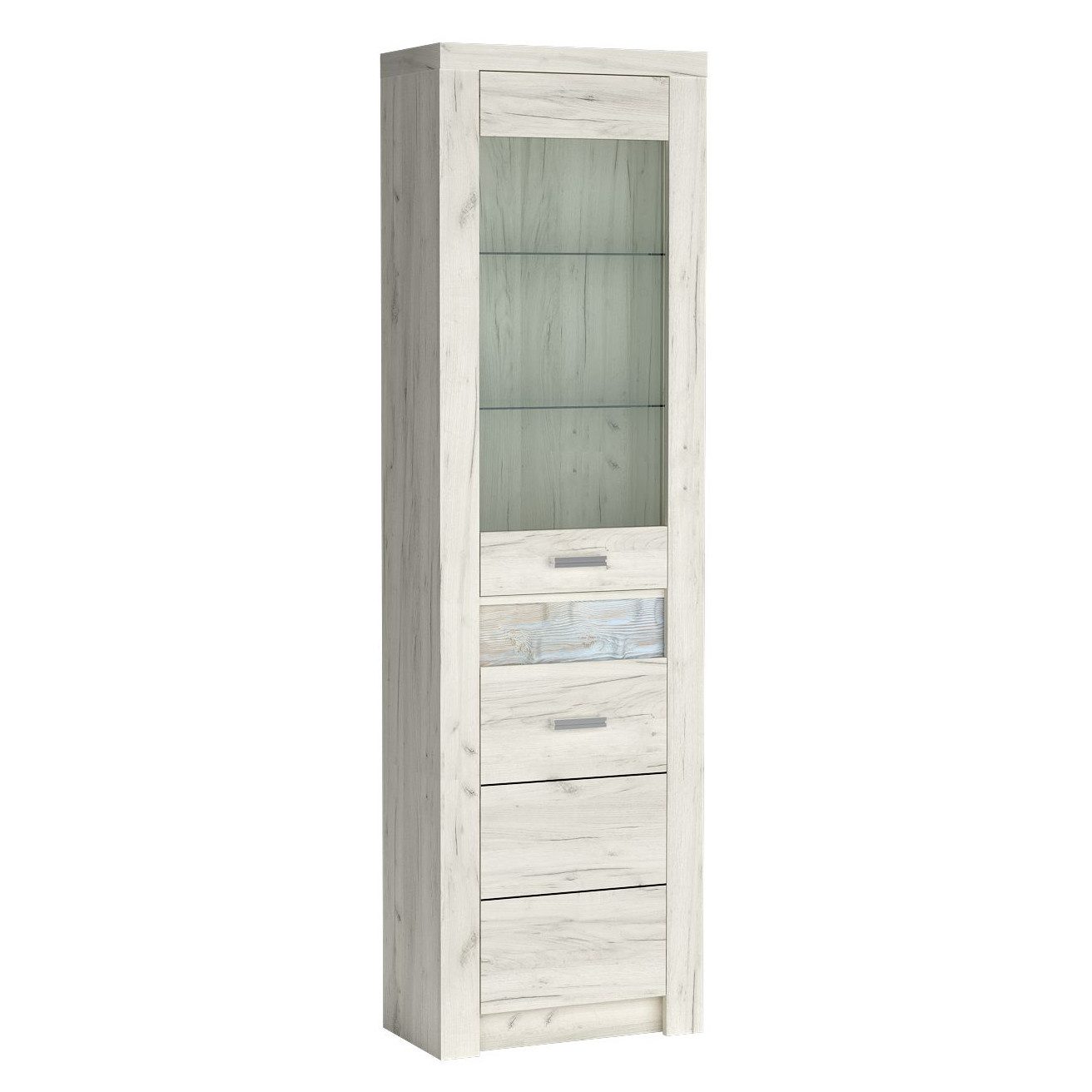 Beautysofa Eckvitrine Polis I-23 mit Glastür & Schrank, 3 Farben
