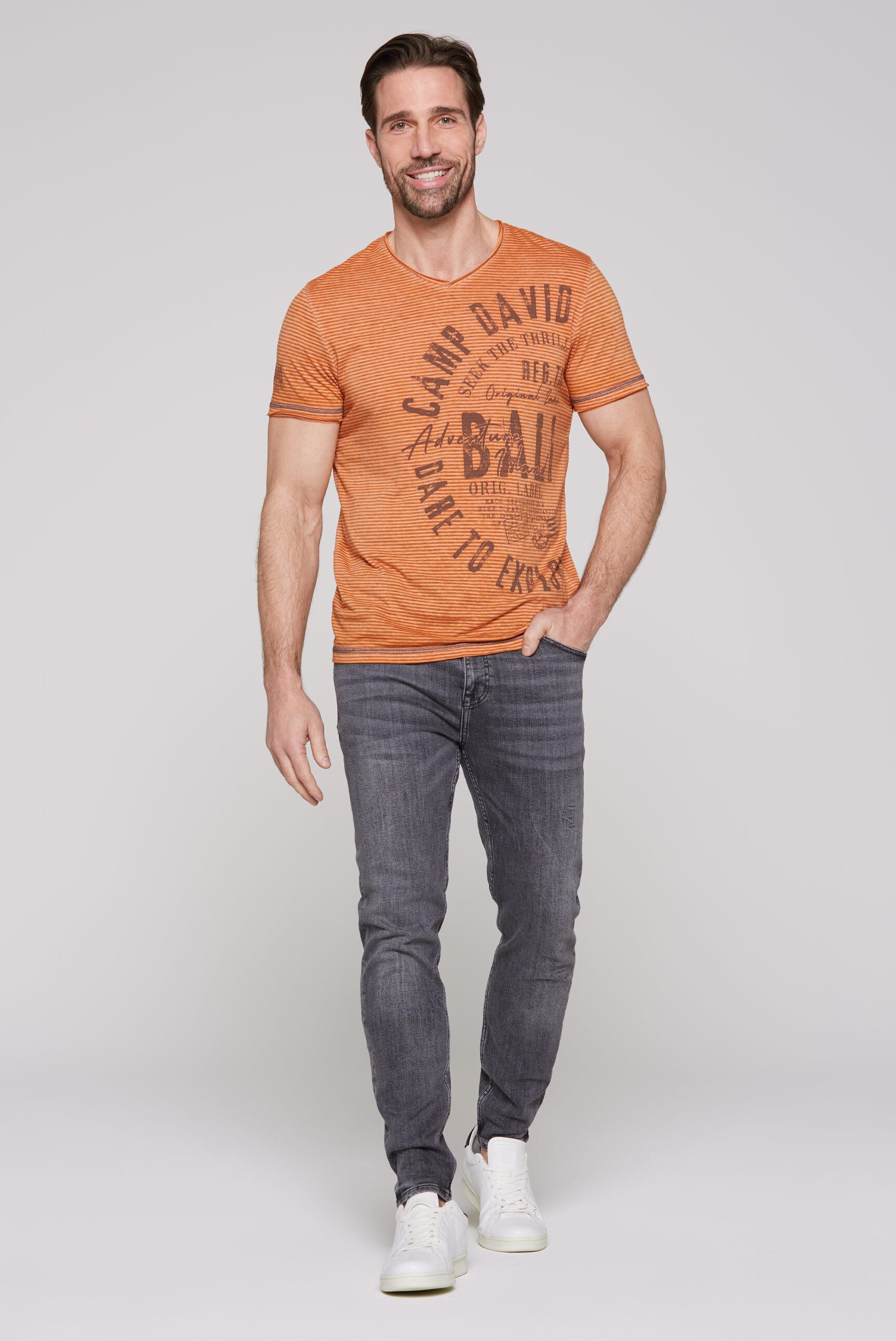 CAMP DAVID V-Shirt mit Baumwolle