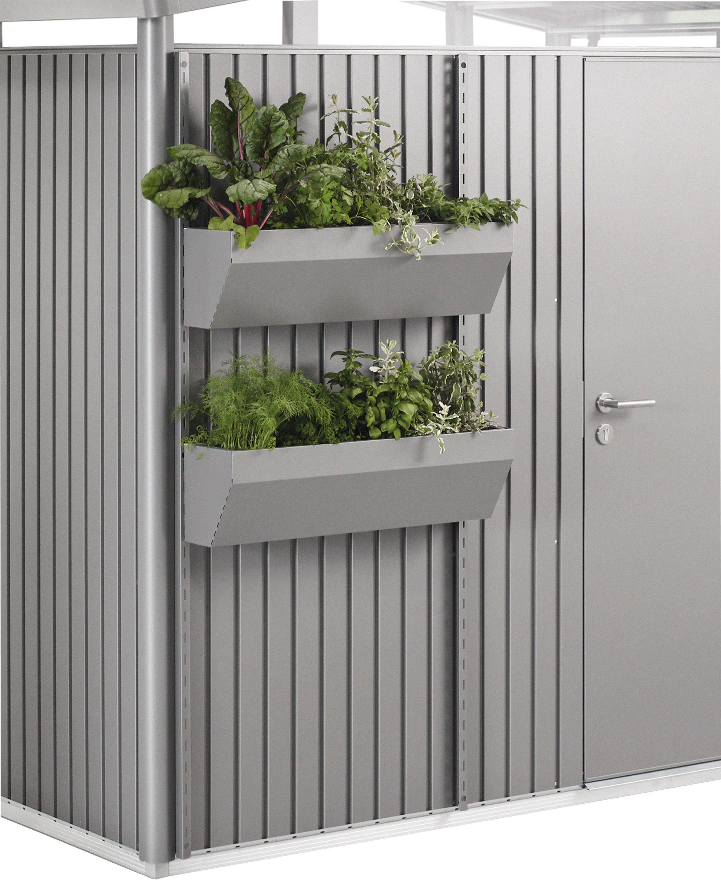 Blumenkasten quarzgrau-metallic Biohort FloraBoard, 2er-Set,