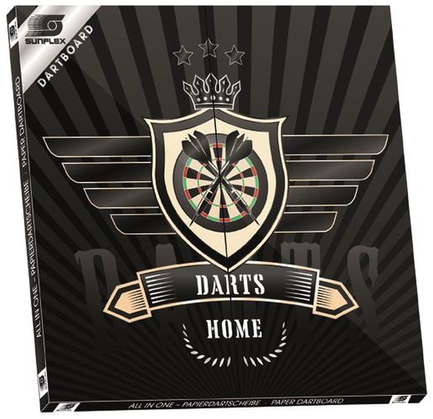 Sunflex Dartscheibe Papierdartscheibe All in one, Dartboard Dart Board Scheibe Darts