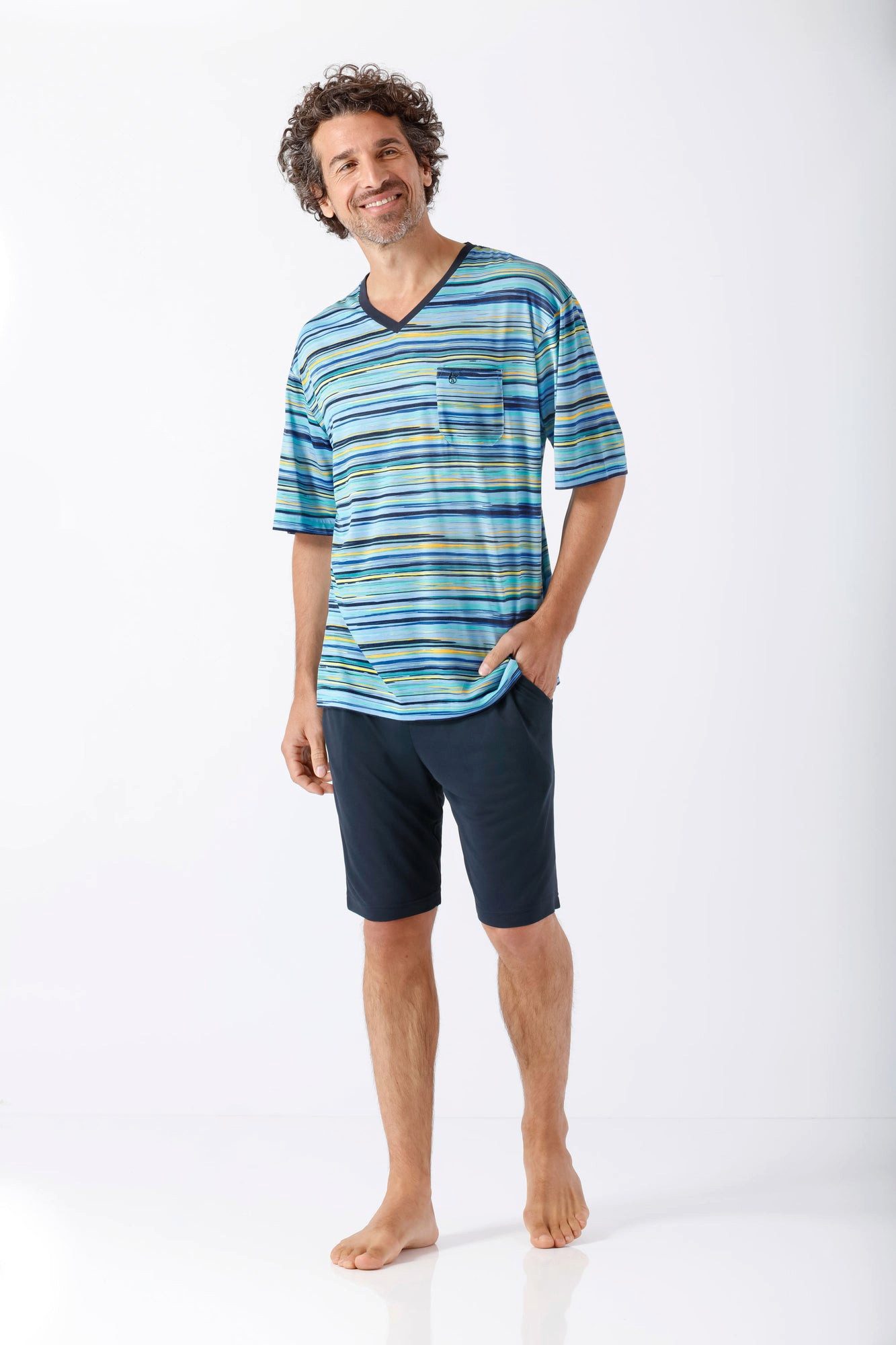 Hajo Schlafanzug Herren Schlafanzug Shorty Bermuda Klima-Soft®