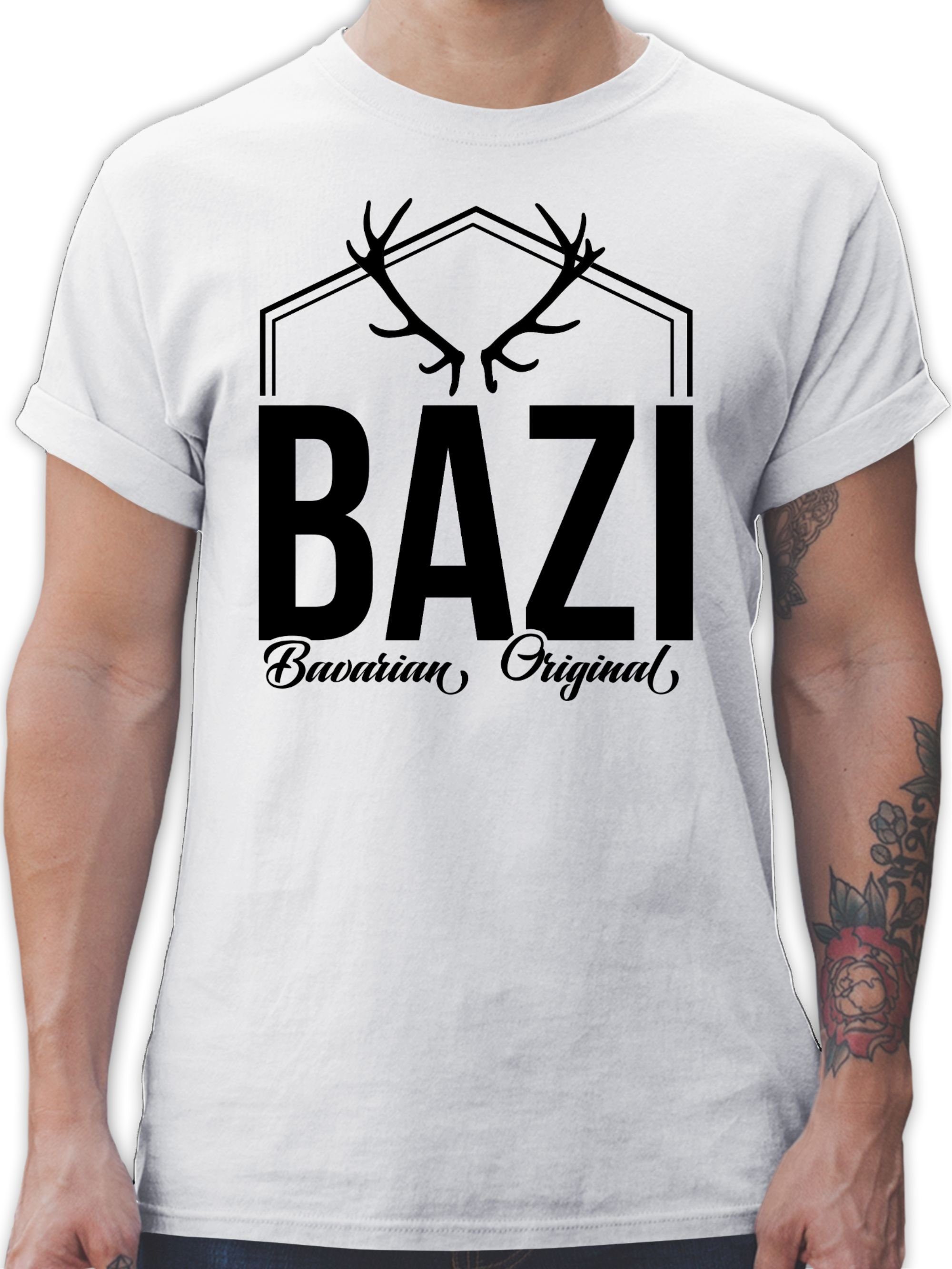 Shirtracer T-Shirt Bazi - Original Bavarian Bayern Männer 3 Weiß