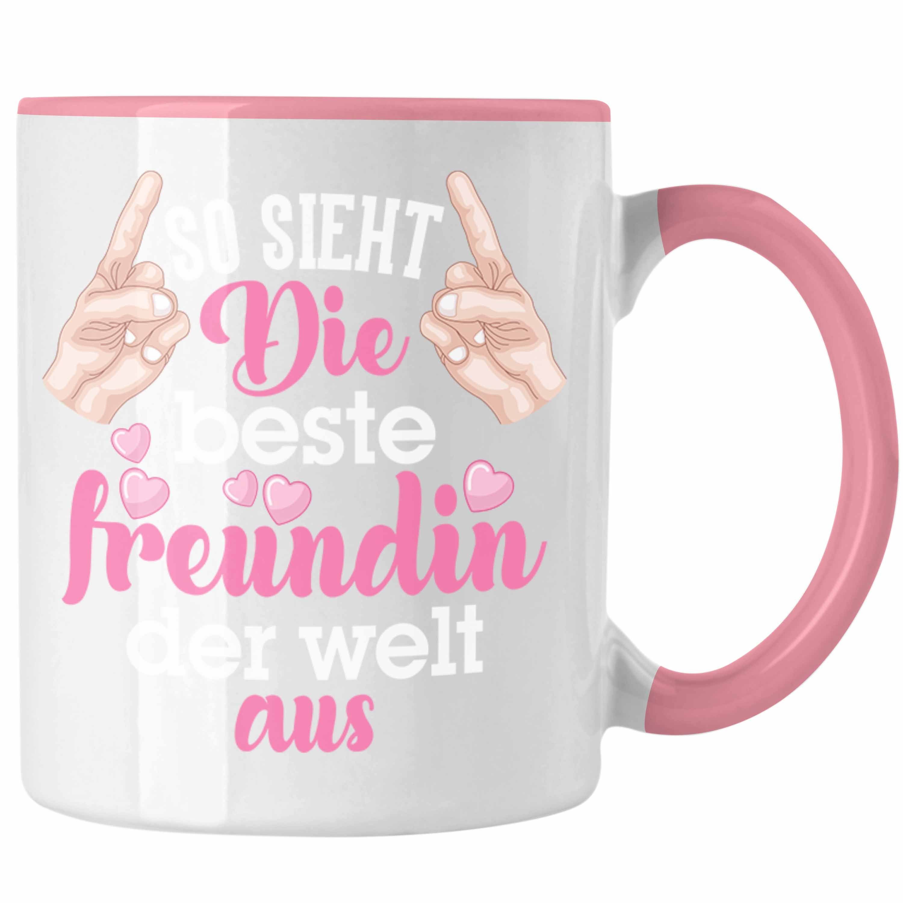 Geschenkidee Tasse Rosa Freundin - Allerbeste Trendation Geburtstag Freundinnen Kaffeetasse Freundin Trendation BFF Tasse Geschenkidee Beste Geschenk Spruch