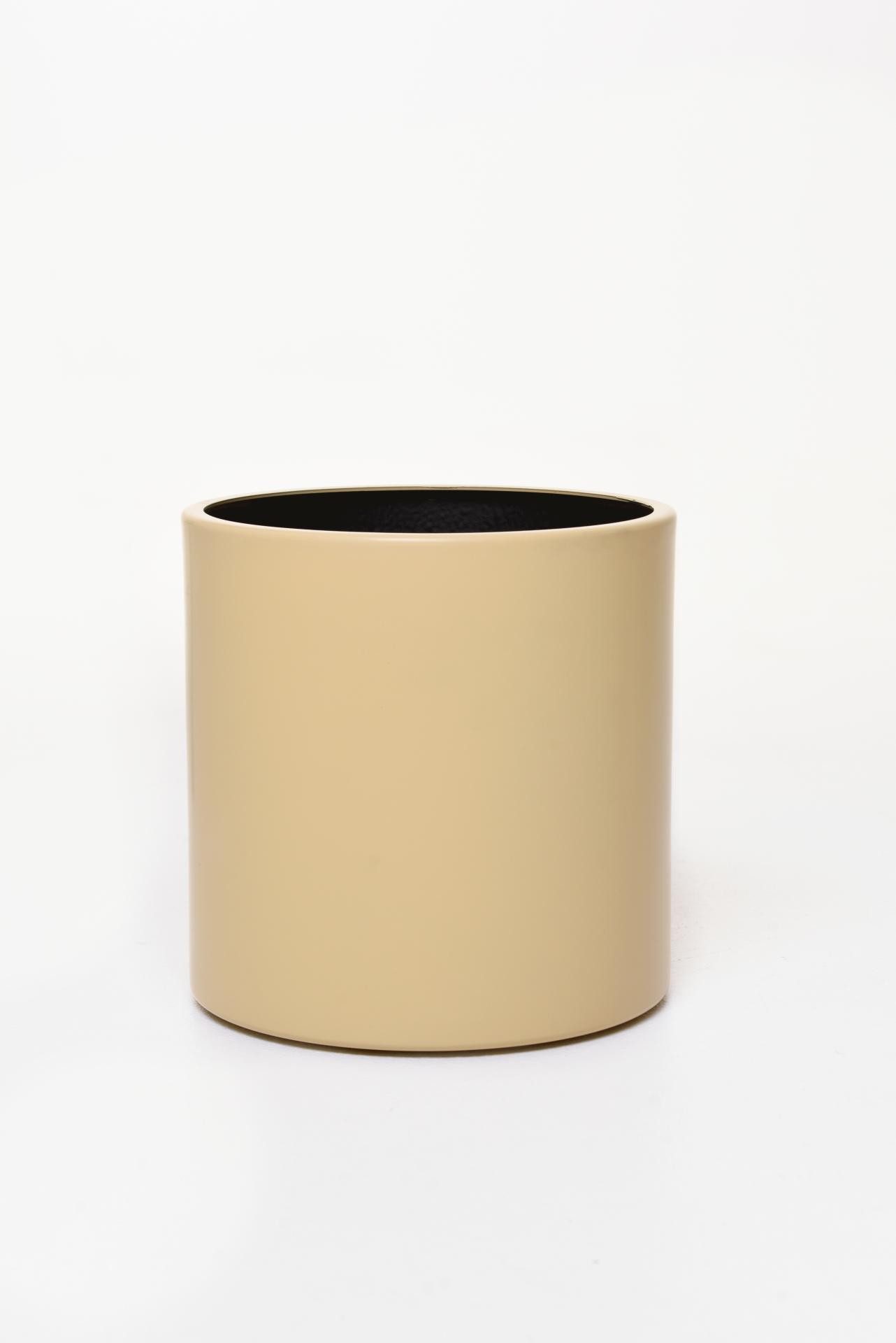 VIVANNO Blumentopf Aluminium NEW RONDO Rund - Beige Matt (1 St), 25x25 cm