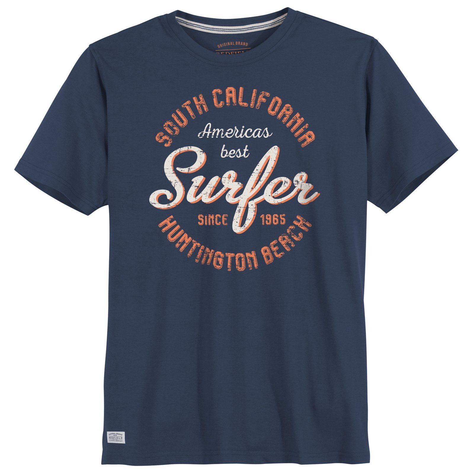 redfield Print-Shirt Große Größen Herren T-Shirt Surfer denimblau Redfield