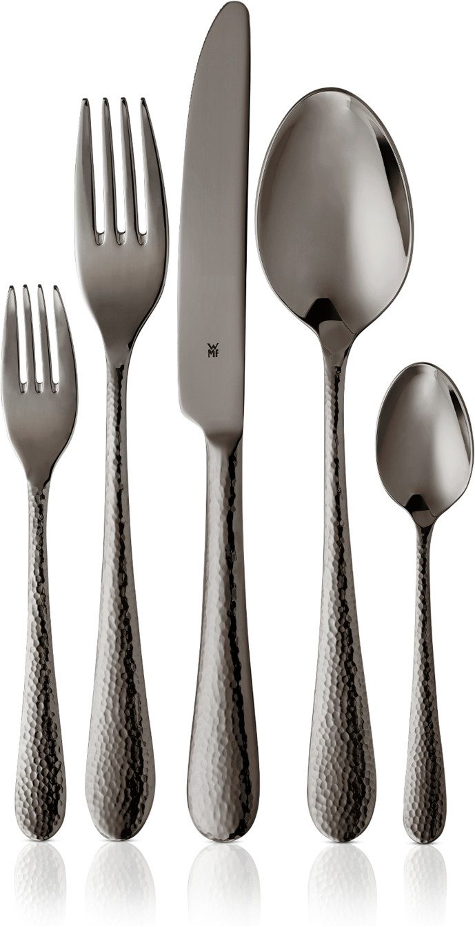 WMF Besteck-Set Sitello (30-tlg), 6 Personen, Cromargan® Edelstahl Rostfrei 18/10, geschmiedete Messer, farbecht, Wellenschliff, spülmaschinenfest
