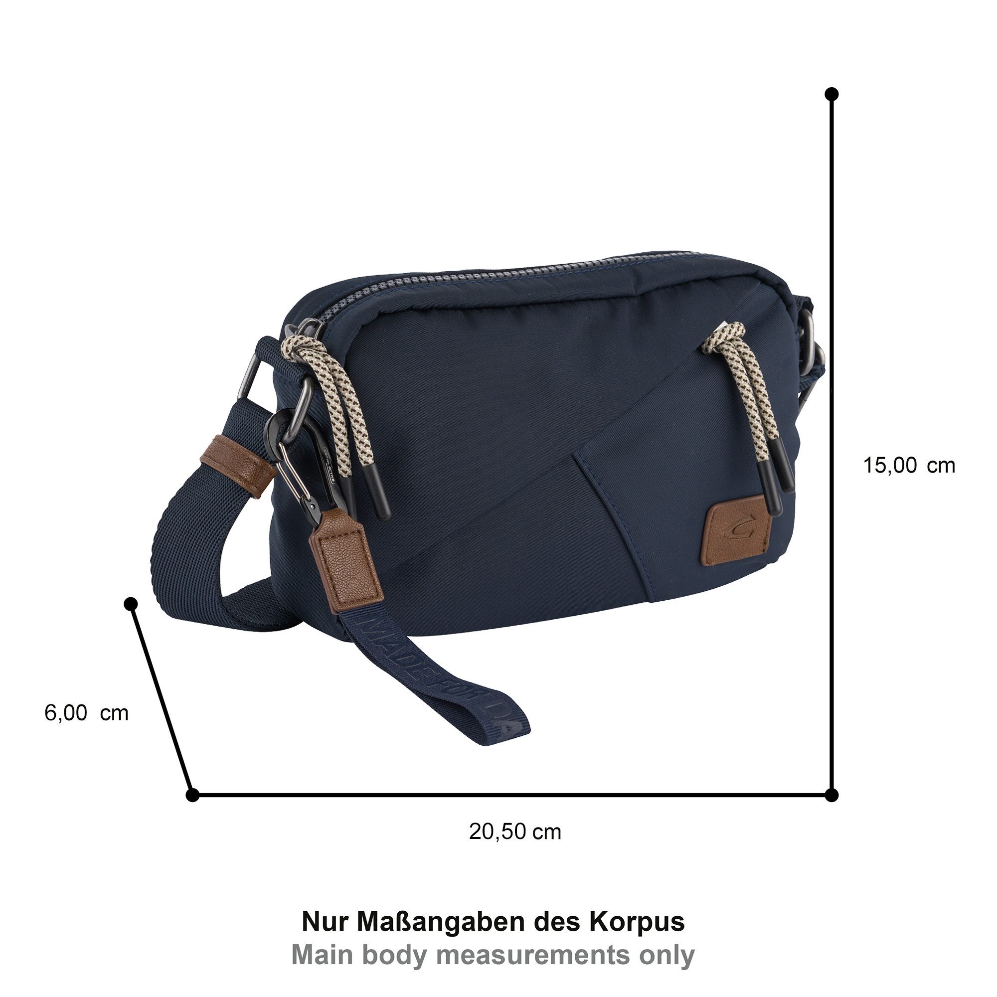 camel active Handtasche Aurum (Set, 2-tlg., abnehmbare Anhänger), aus recyceltem Polyester in Nylonstruktur, leicht & mit feinen Details