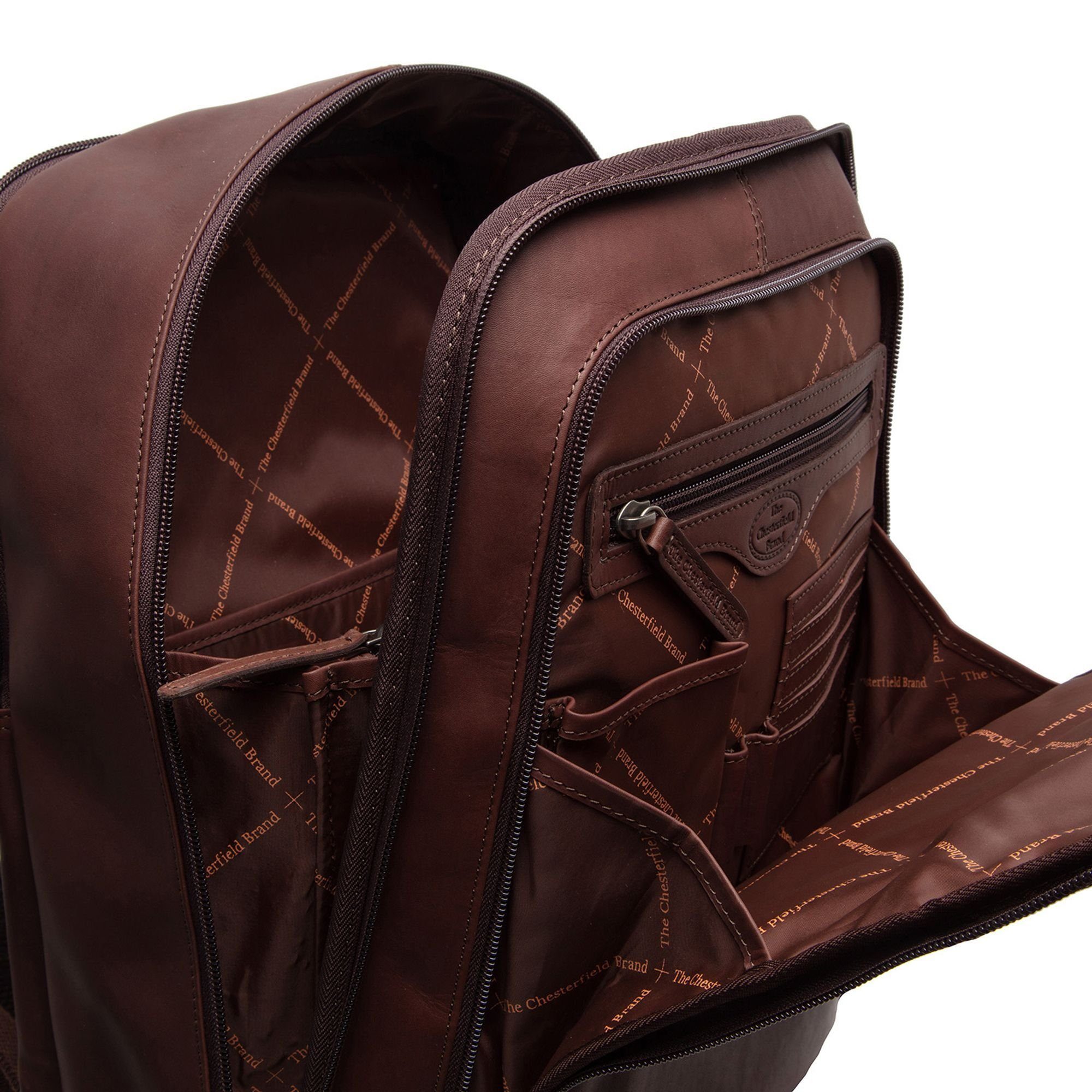 The Chesterfield Wax Up, Pull Laptoprucksack Leder Brand brown