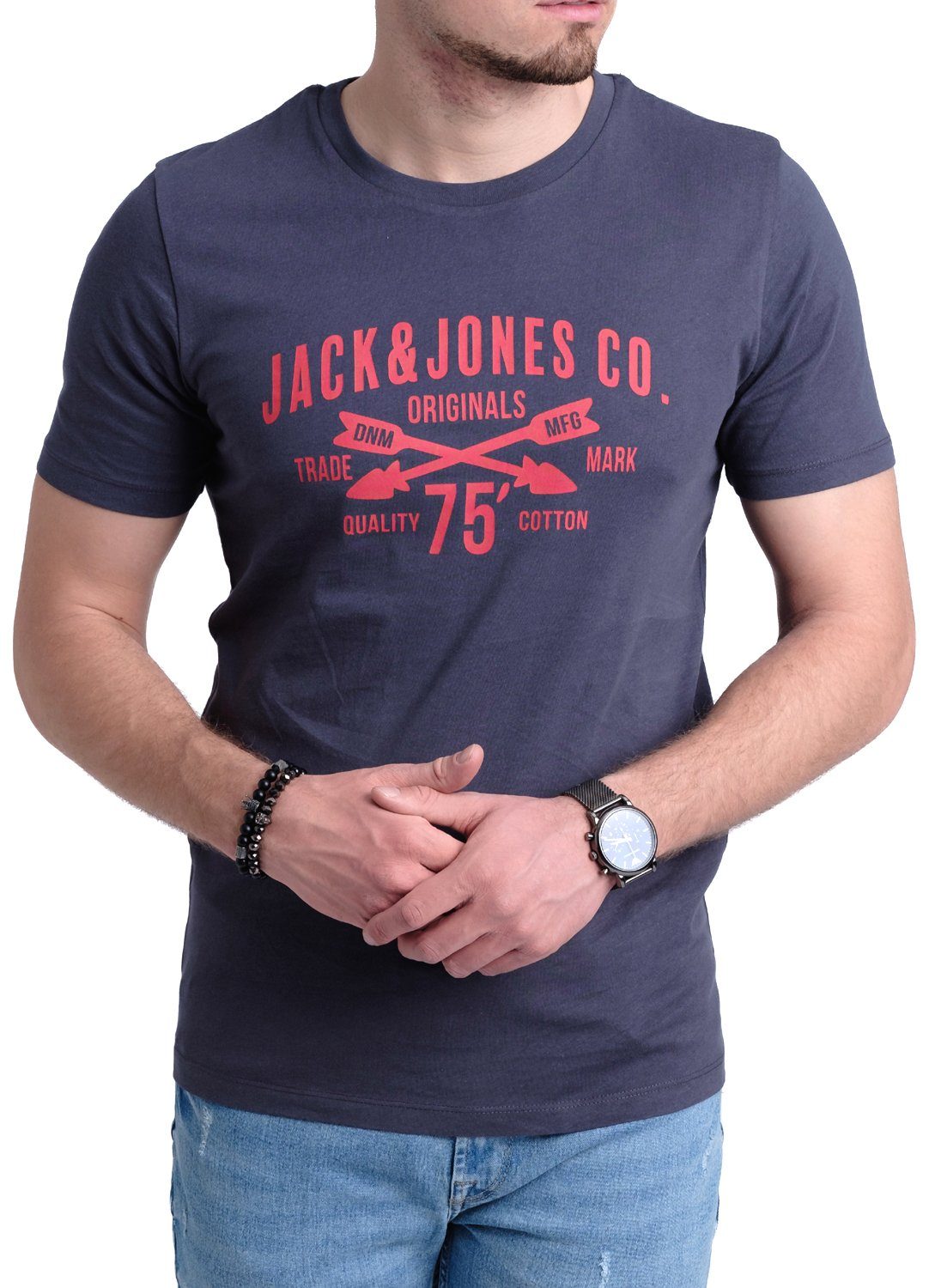 Jack & Jones Print-Shirt T-Shirt mit Aufdruck aus Baumwolle günstig online kaufen