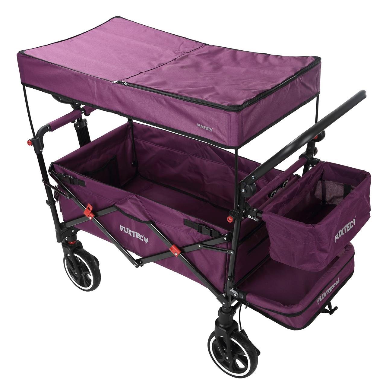 FUXTEC Bollerwagen FX-CT850, Innenraumverlängerung, faltbar, gefederte Reifen, 75 kg Belastbarkeit