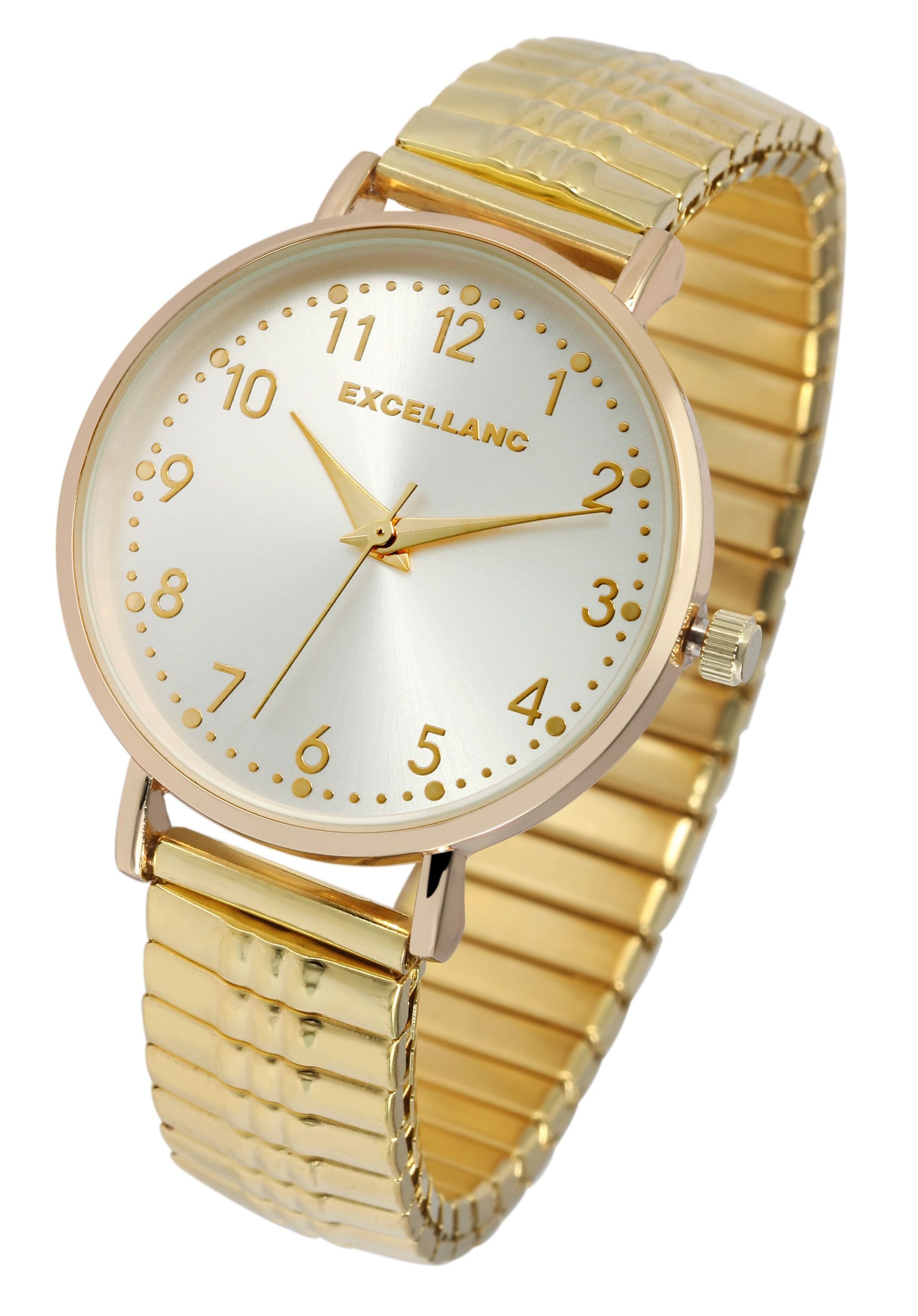 EXCELLANC Quarzuhr Emily - Zugband - Flexbanduhr Analog Quarz, (1-tlg), Damenuhr Edelstahl – Bild 4 von 4
