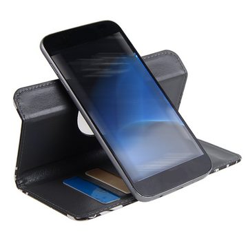 K-S-Trade Handyhülle für Samsung Galaxy XCover Pro, Schutzhülle Handyhülle Hülle 360° Wallet Case ''Flowers''
