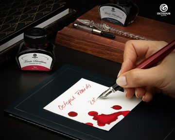 OCTOPUS Fluids Schreibtinte Rot 30 ml mit Konverter Tintenglas