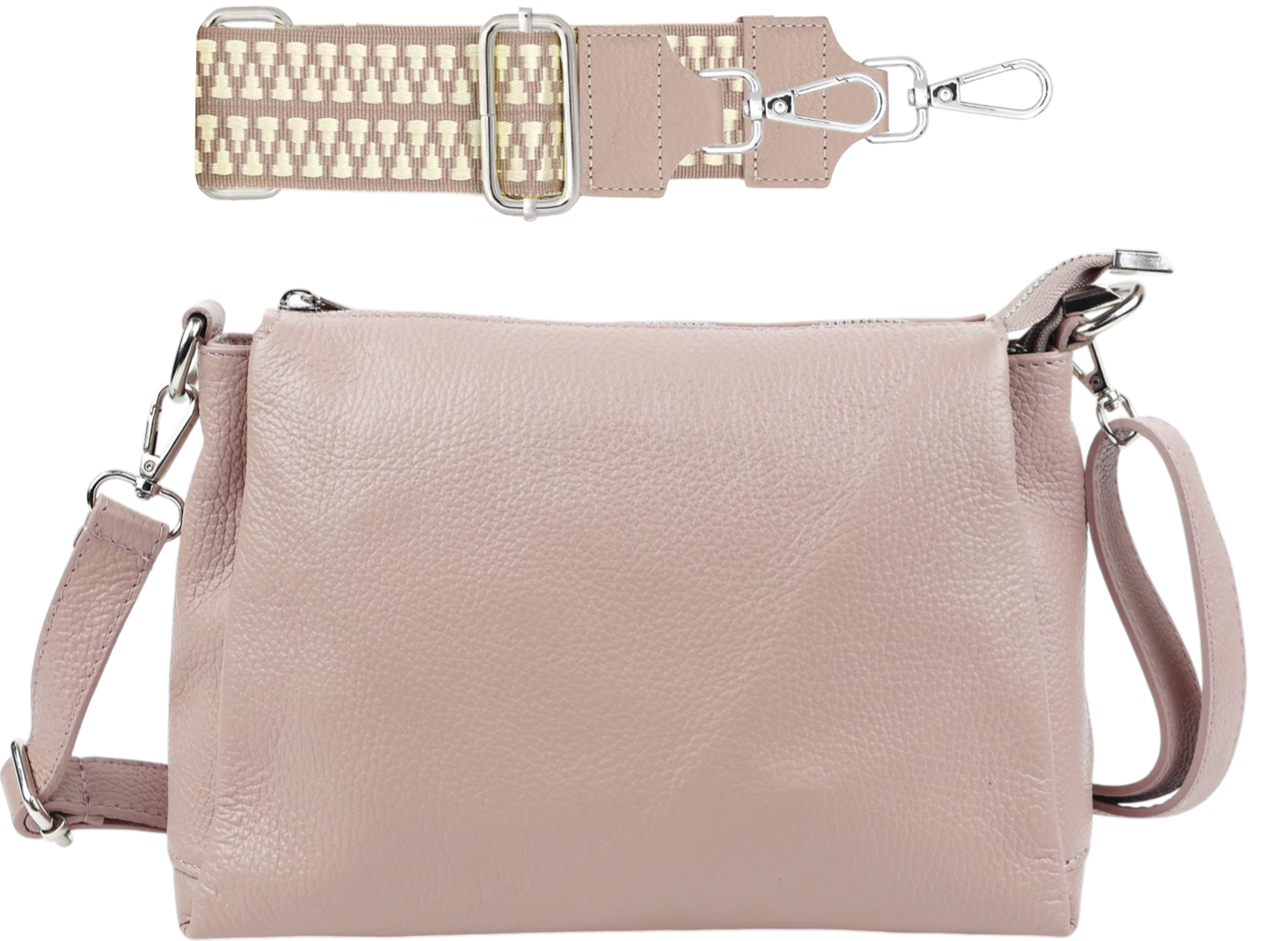 Schultertasche Crossbody Tasche Damen, Umhängetasche Frauen mit 3 Fächern