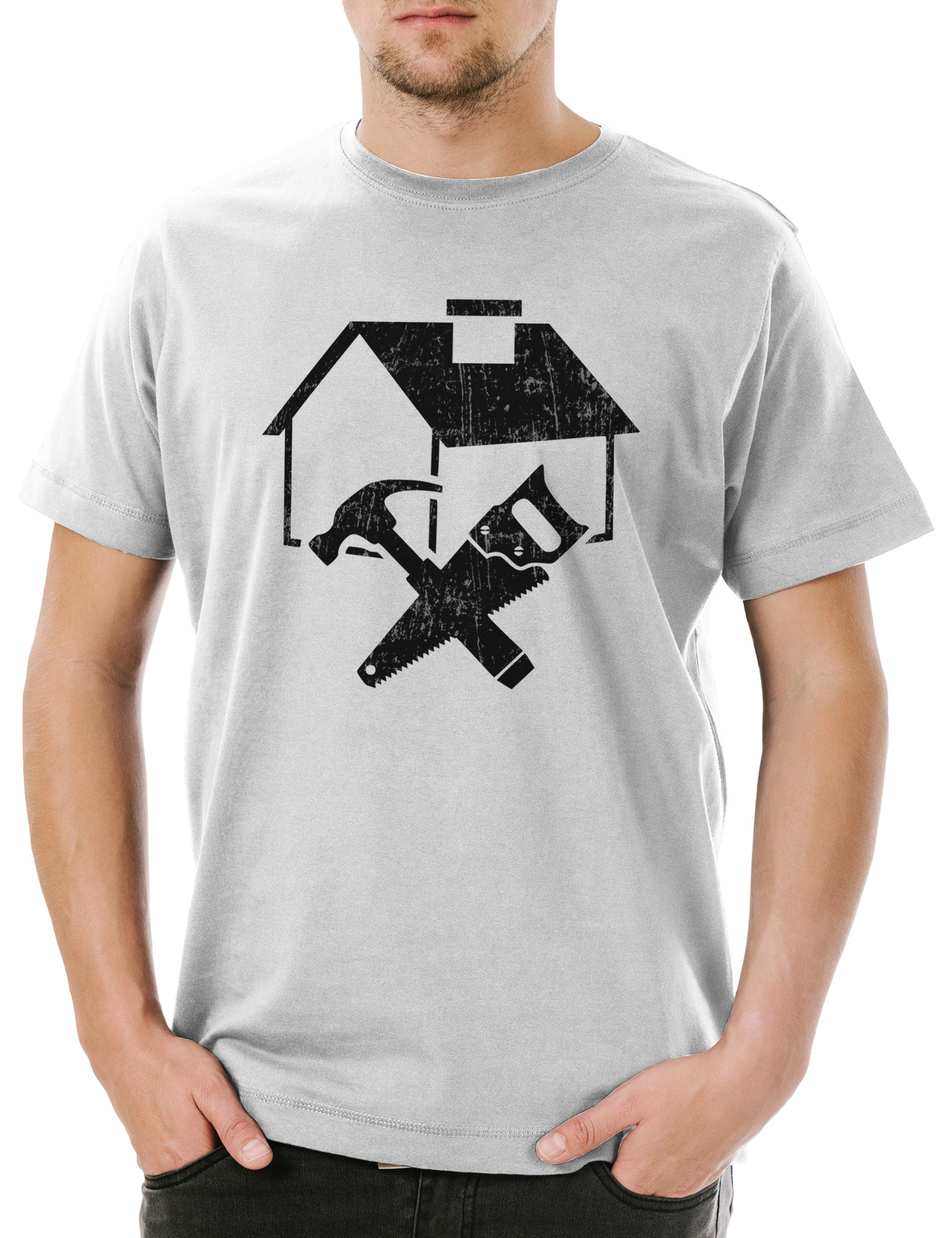 Print-Shirt House Builder Herren T-Shirt Housebuilder Maurer Zimmermann Mason