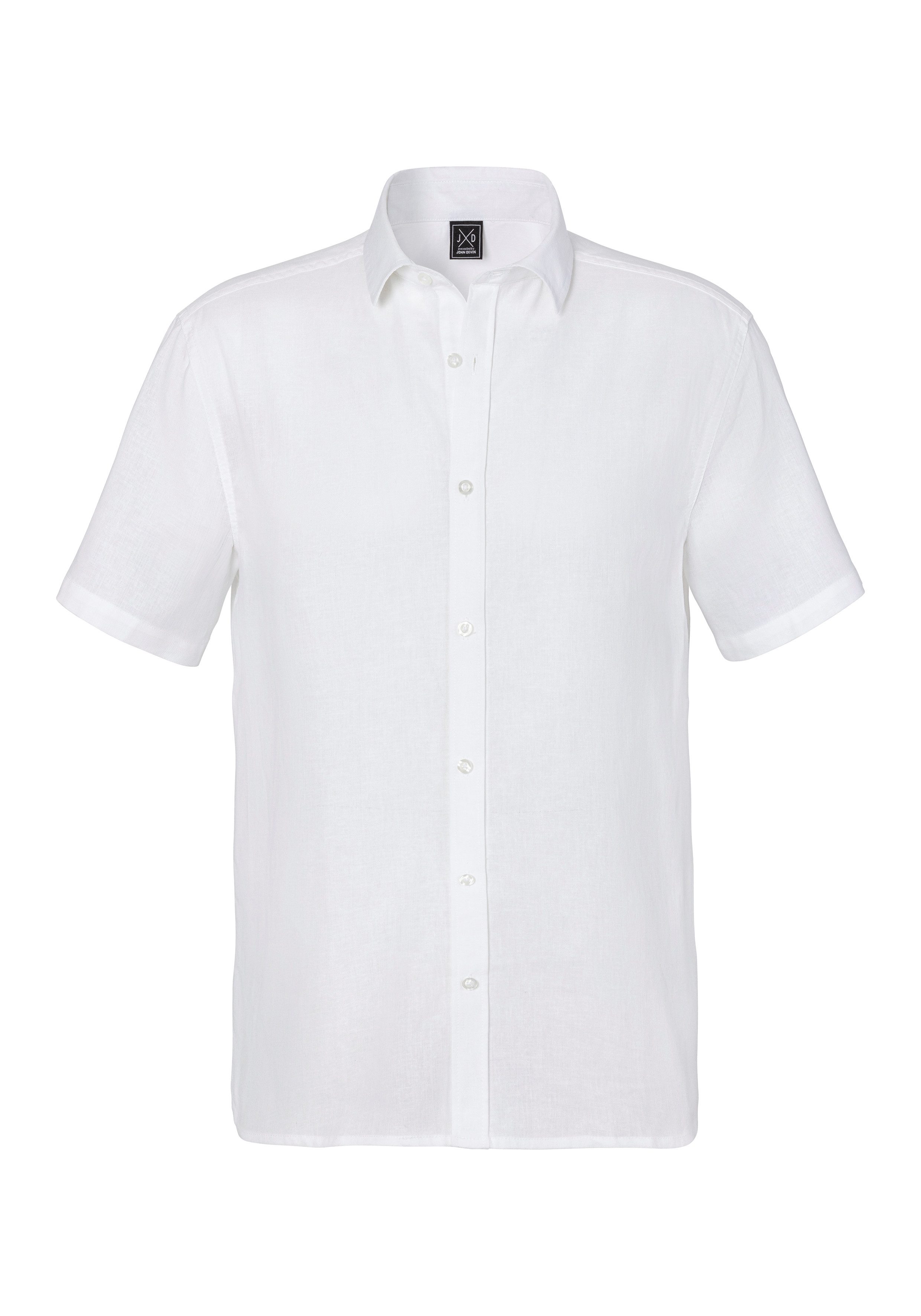 John Devin Kurzarmhemd Regular Fit, Leinenhemd günstig online kaufen