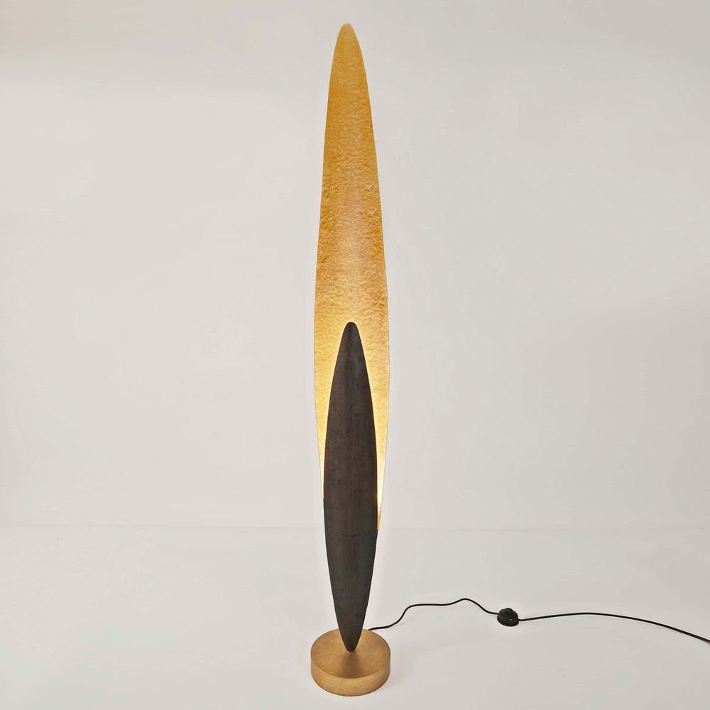 Holländer Stehlampe Lingua Eisen Braun-Schwarz-Gold schwarz, braun, gold