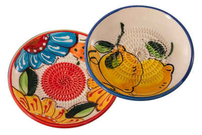 Muxel Gemüsehobel Keramikreibe 2er Set rot gelb Die Reibe für Ingwer, Keramik, (Packung, 2-St), Handarbeit Kleine Unregelmäßigkeiten sind normal