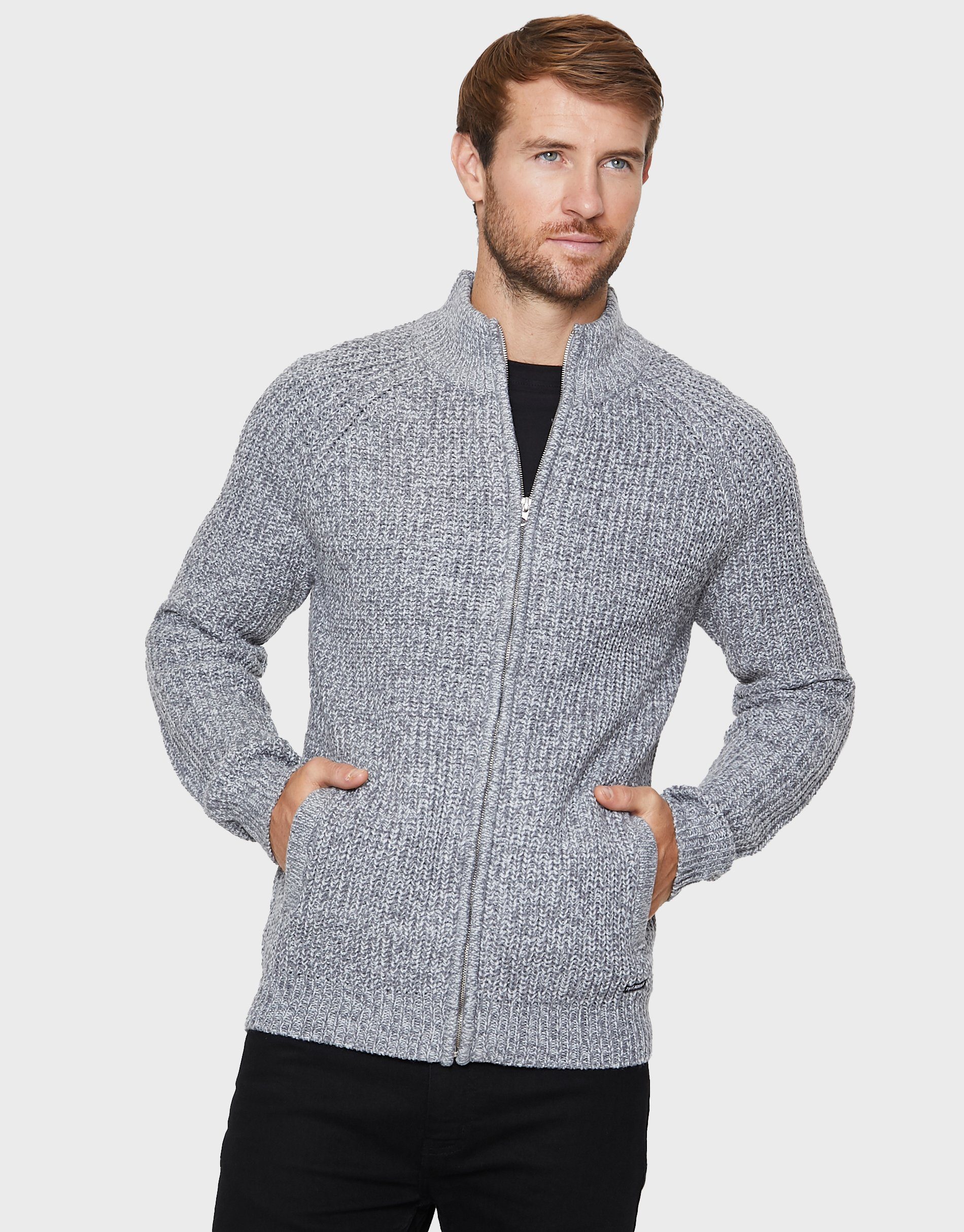 Threadbare Strickjacke Gallagher Lt Grey Twist