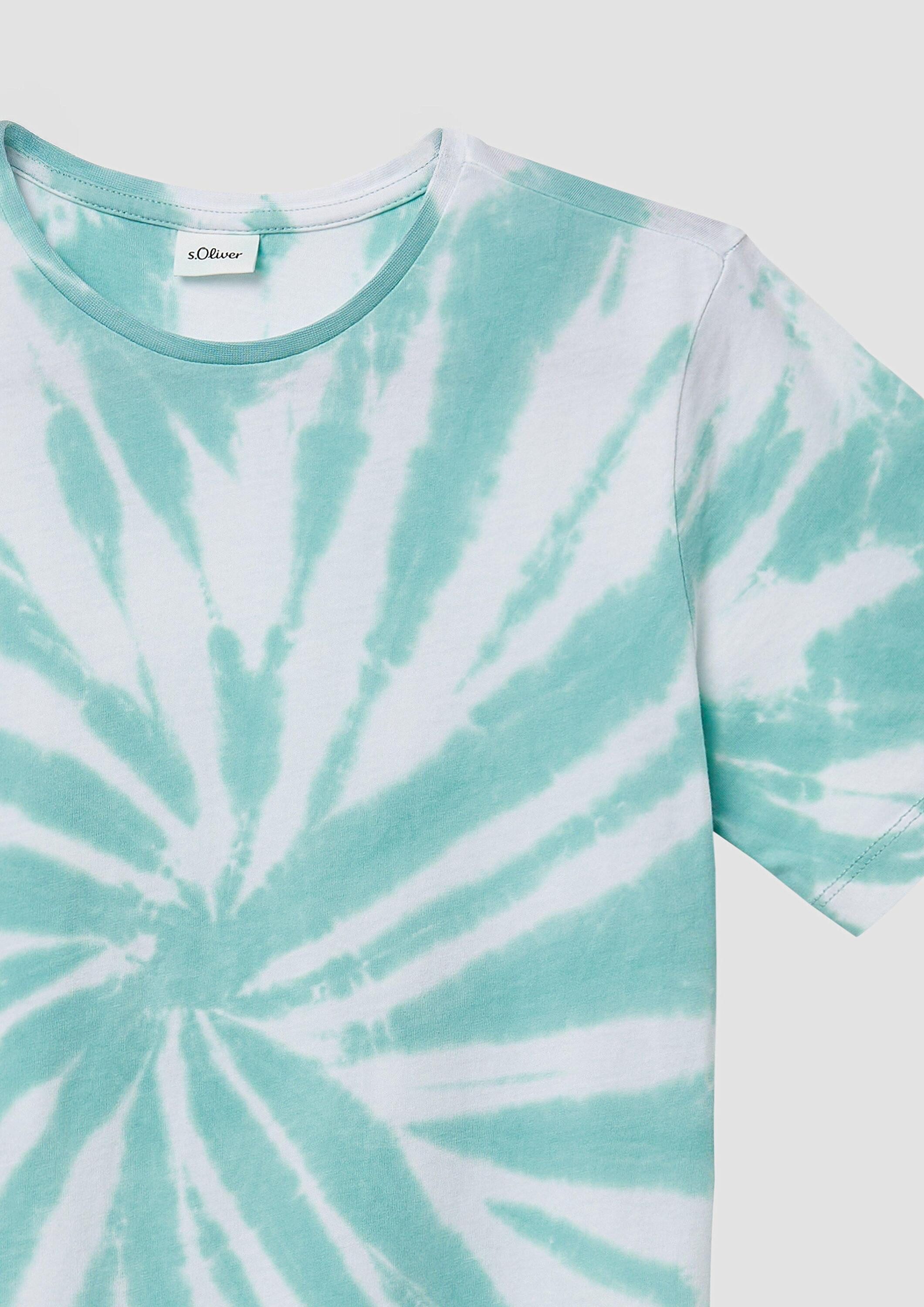 s.Oliver Kurzarmshirt T-Shirt Batik-T-Shirt aus Jersey