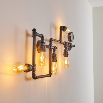 hofstein Wandleuchte »Sabbia« moderne Wandlampe aus Metall Schwarz/Gold, ohne Leuchtmittel, 5xE27, Wandspot im Retro/Vintage Design m. dekorativer Anzeige